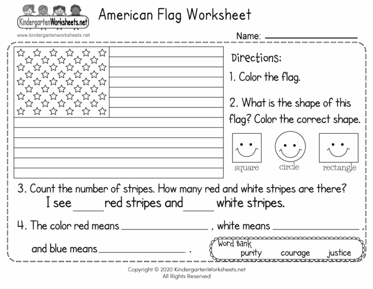 American Flag Worksheet Free Printable Digital U0026 PDF