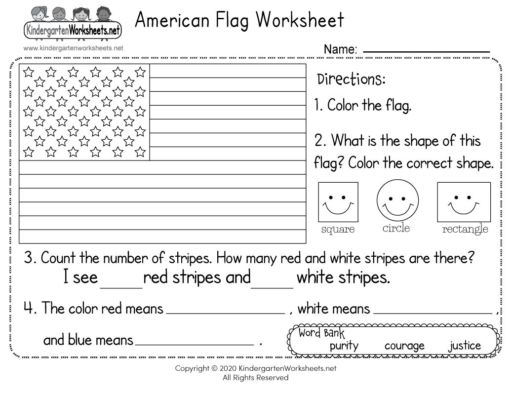 American Flag Worksheet Free Printable Digital U0026 PDF