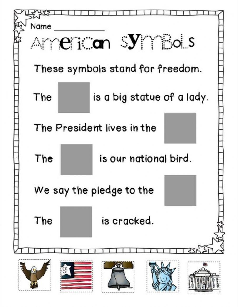 Free Worksheets For Kindergarten American Symbols Free Worksheets For Kindergarten American Symbols