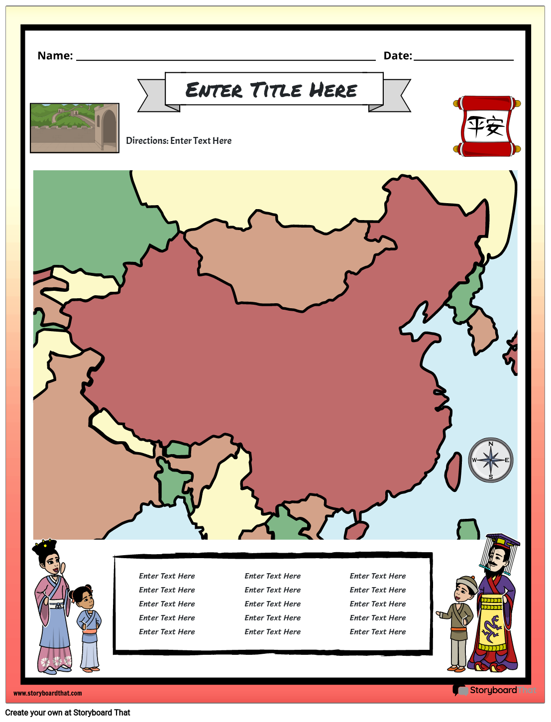 Ancient China Storyboard By Worksheet templates