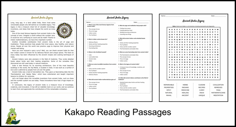 Ancient India Legacy Reading Comprehension And Word Search Teaching Resources