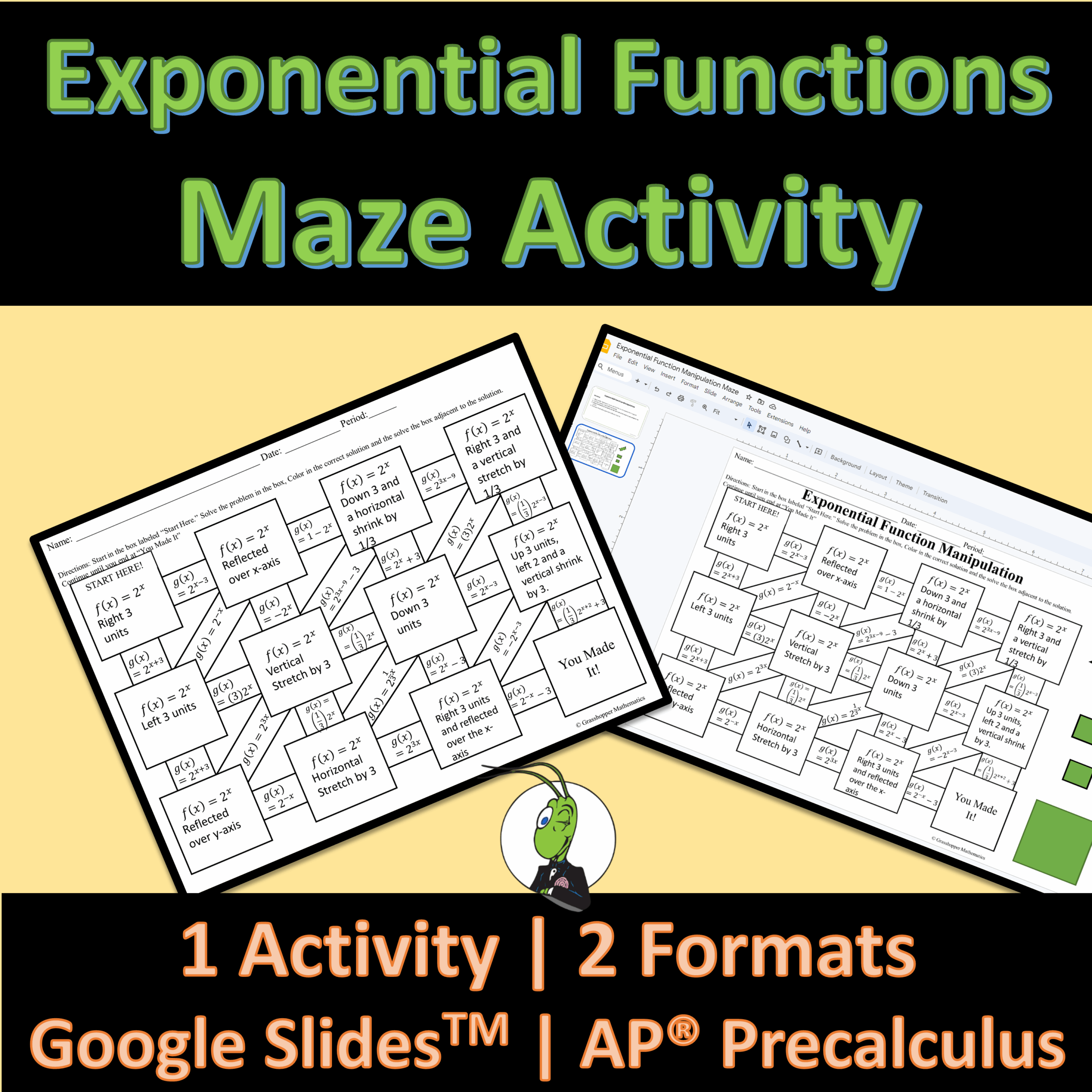 AP Precalculus 2 4 Exponential Function Maze Activity Digital And Printable Made By Teachers AP Precalculus 2 4 Exponential Function Maze Activity Digital And Printable Made By Teachers
