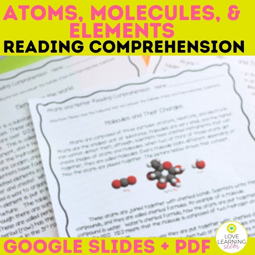 Atoms Molecules And Elements Reading Comprehension Google Slides Easel MS PS1 1 Etsy Atoms Molecules And Elements Reading Comprehension Google Slides Easel MS PS1 1 Etsy