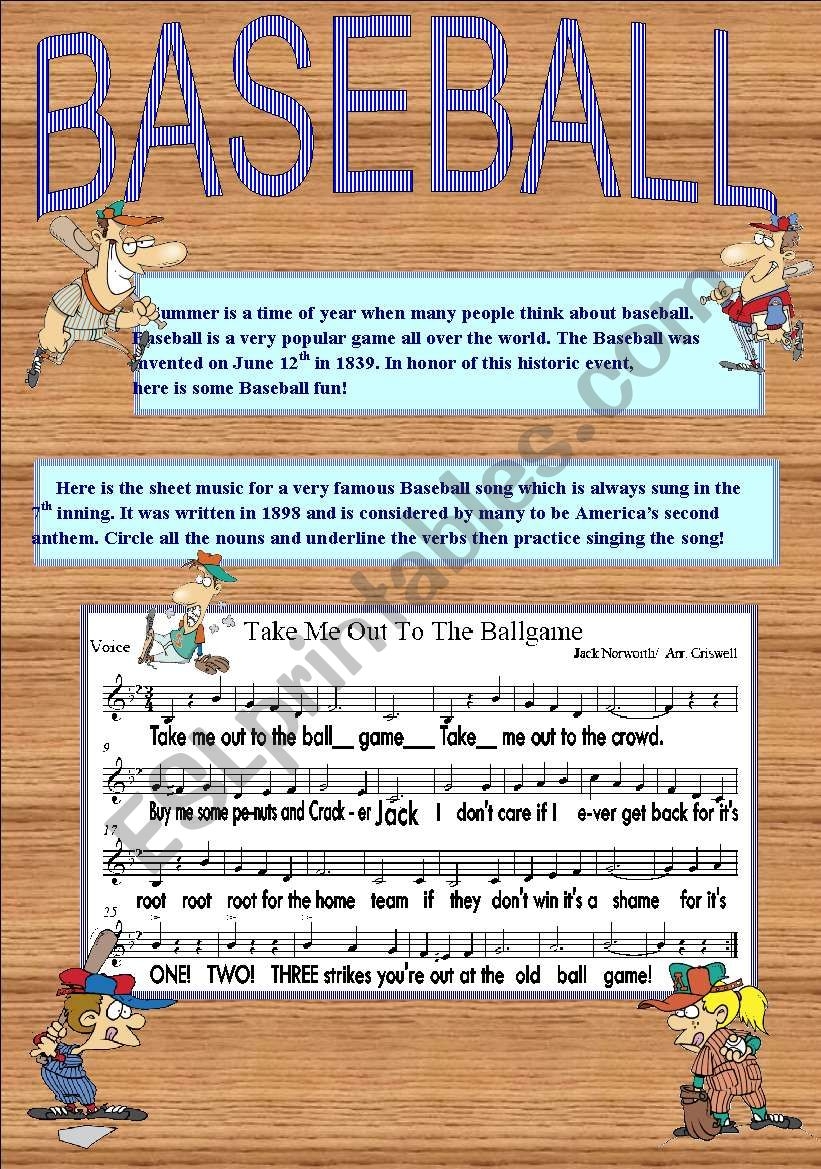 Baseball Warm Up Worksheet Basic Grammar Part 3 Of 3 ESL Baseball Warm Up Worksheet Basic Grammar Part 3 Of 3 ESL