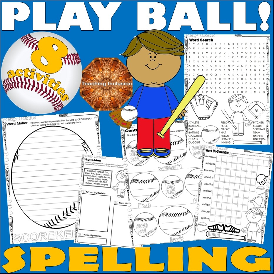Baseball Word Search Spelling Worksheets NO PREP Summer Sports Fun Baseball Word Search Spelling Worksheets NO PREP Summer Sports Fun