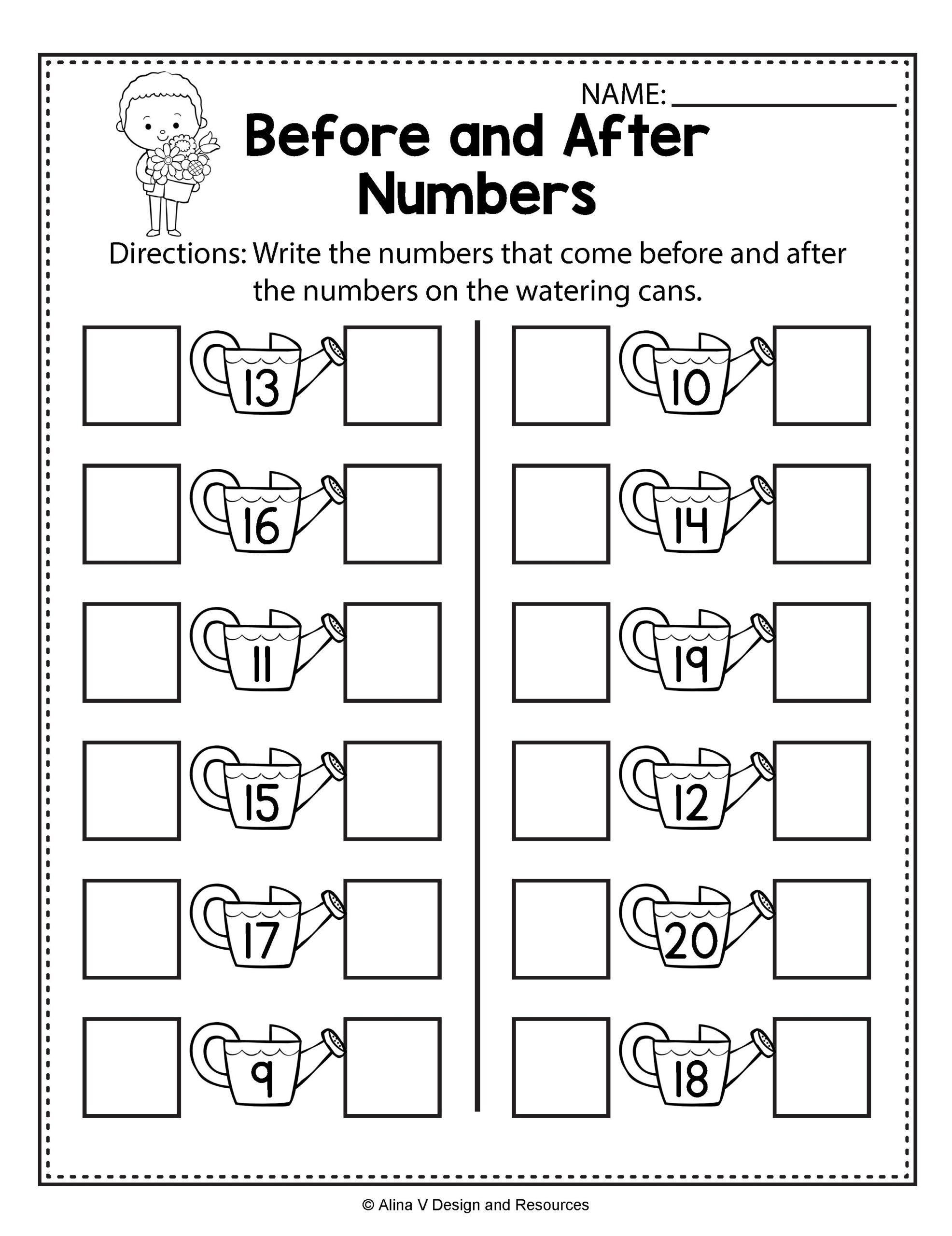 Before And After Numbers Spring Math Worksheets And Activities Worksheets Library