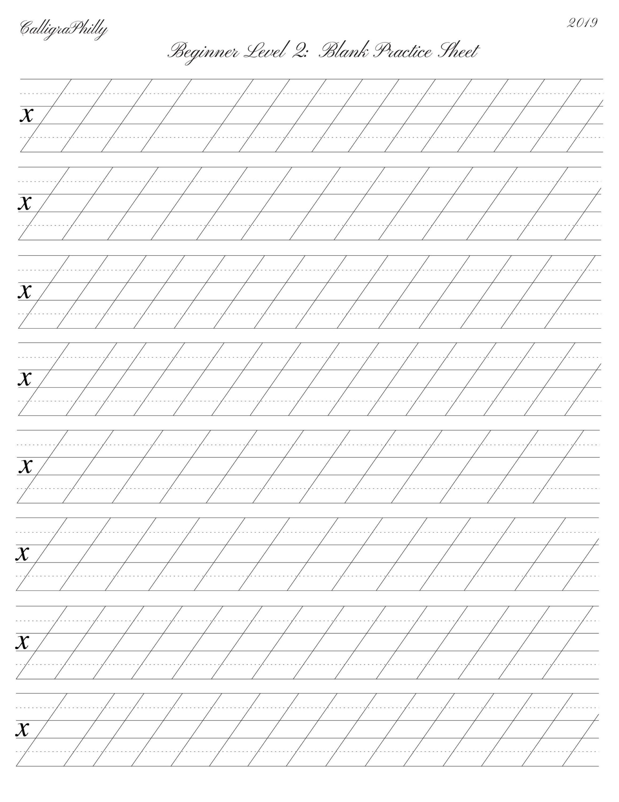 Downloadable Free Printable Beginner Calligraphy Worksheets