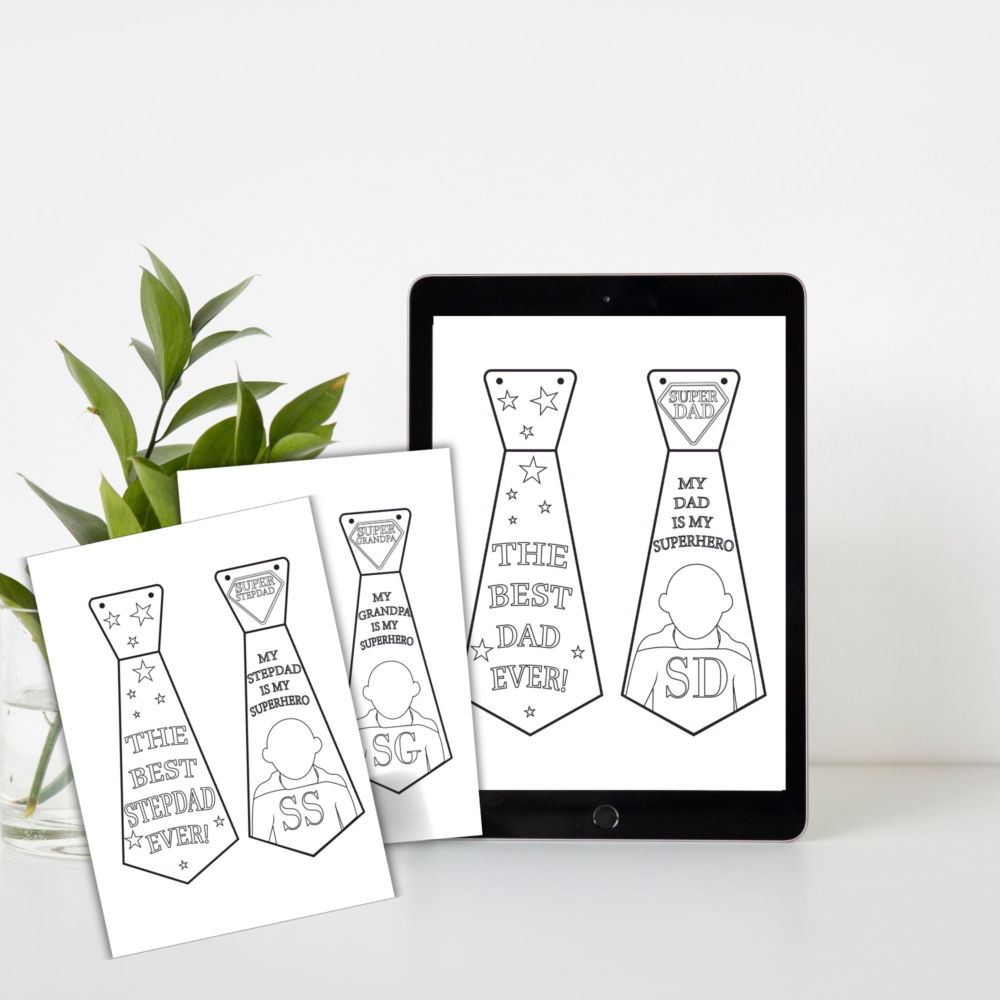 Best Dad Grandpa Stepdad Paper Neck Tie Coloring Card Craft Printable Father s Day Gift From Kids Teaching Resources