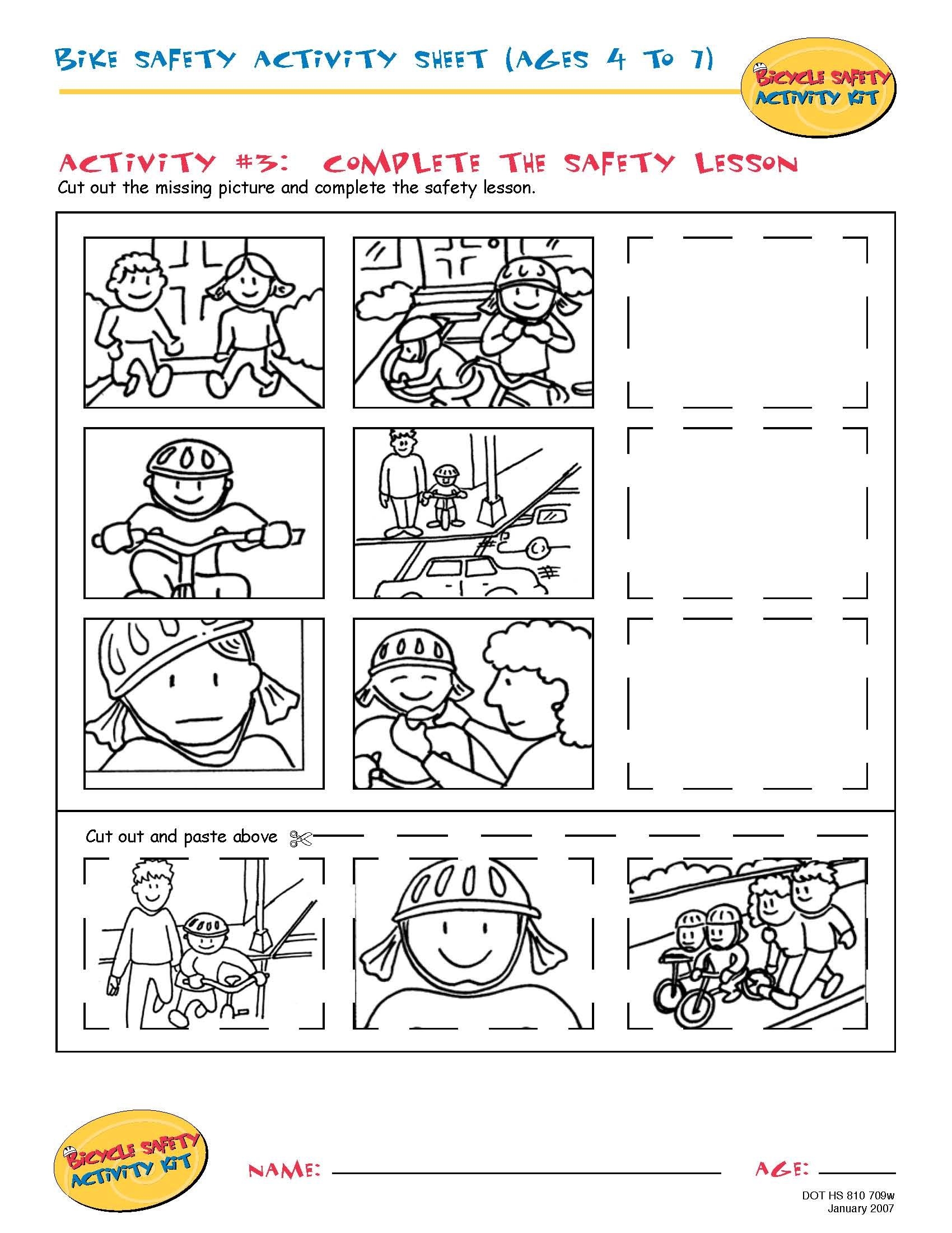 Bike Safety Activity Sheet Ages 4 To 11 Complete The Safety Lesson Bike Safety Activity Sheet Ages 4 To 11 Complete The Safety Lesson