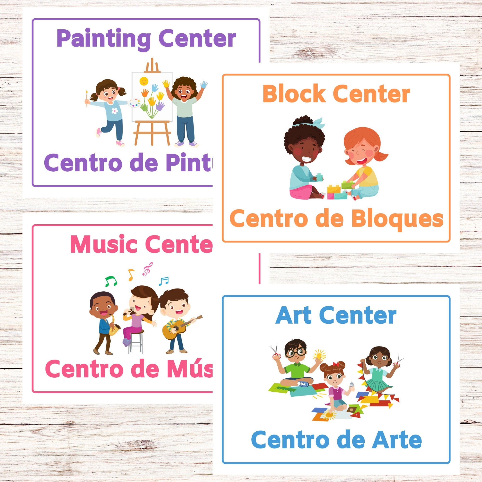 Bilingual Classroom Center Labels spanish And English Classroom 