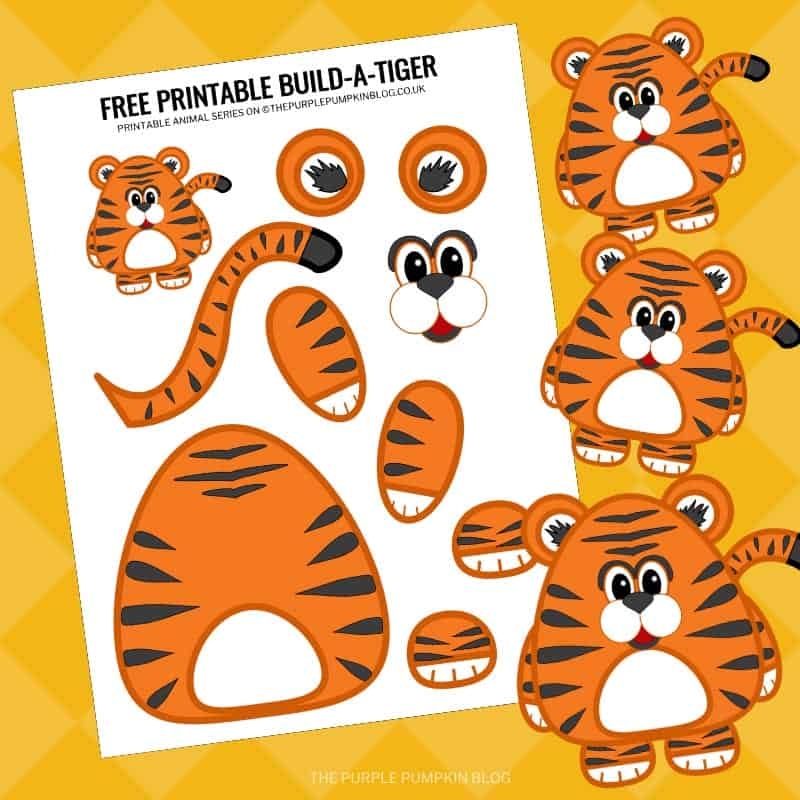 Build A Tiger Free Printable Paper Tiger Craft Template Build A Tiger Free Printable Paper Tiger Craft Template