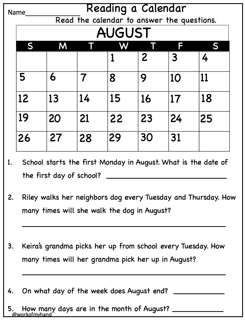 Calendar Math Worksheets 2nd Grade Made By Teachers Calendar Math Worksheets 2nd Grade Made By Teachers