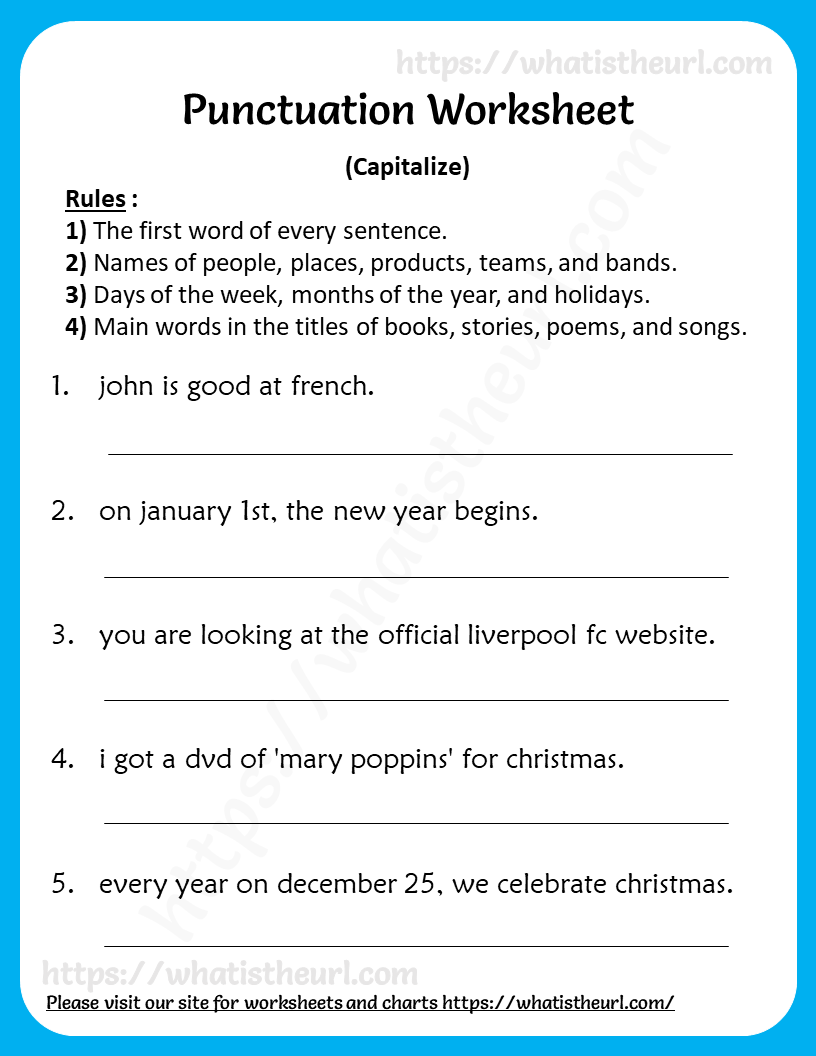 Capitalization Worksheet For 3rd Grade punctuation Your Home Teacher Capitalization Worksheet For 3rd Grade punctuation Your Home Teacher