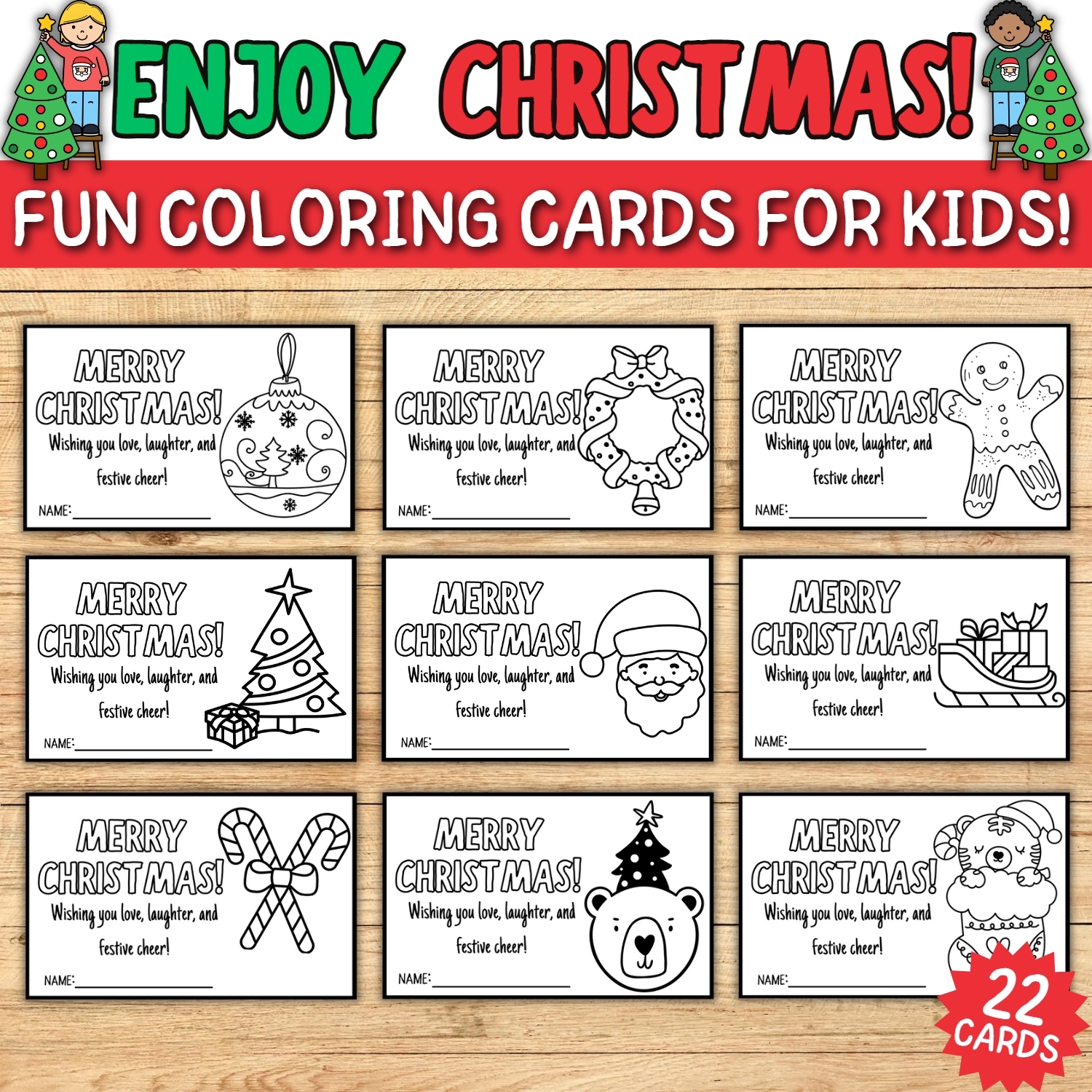 Celebrate The Christmas With Fun And Engaging Coloring Cards For 