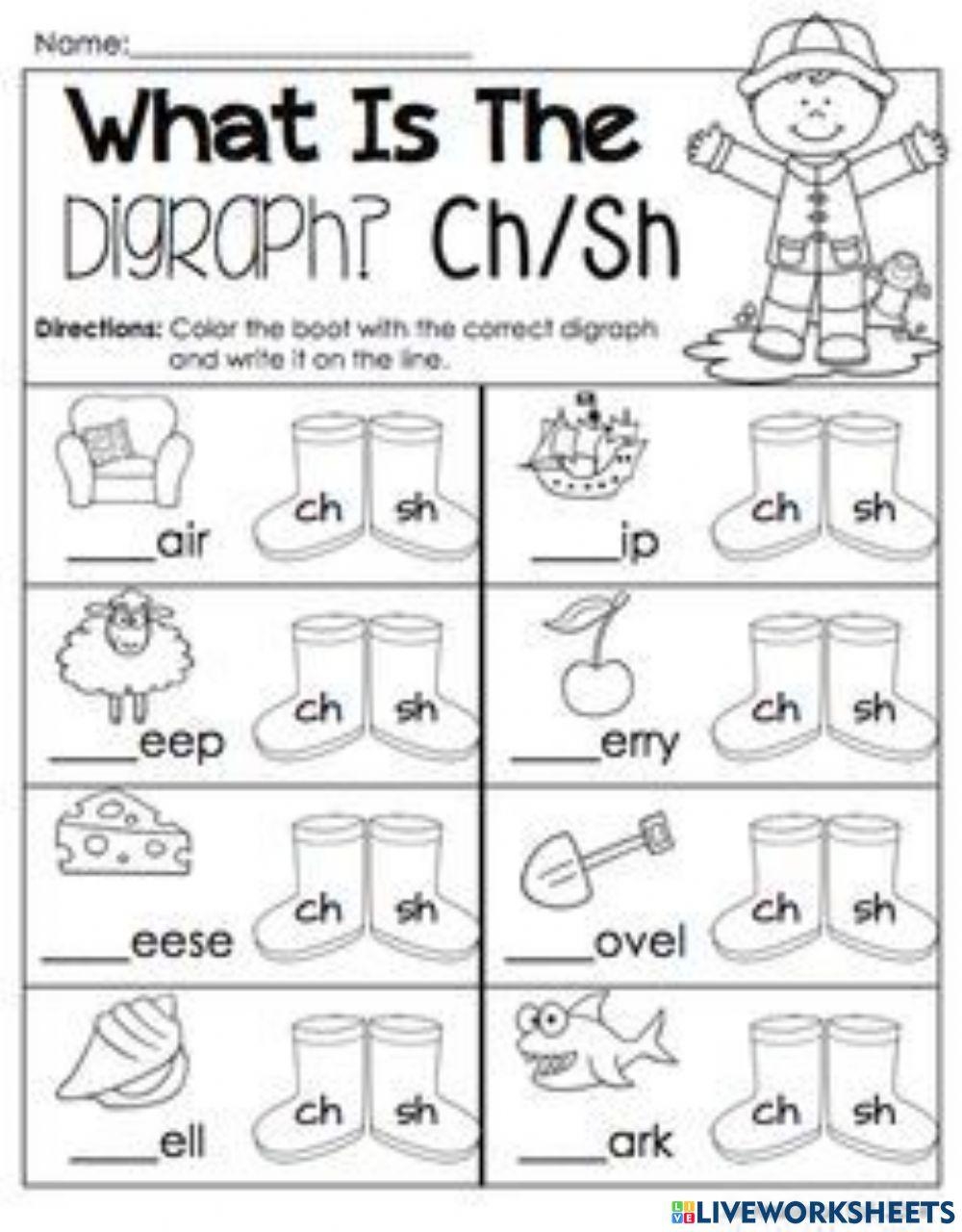 Ch Vs Sh Interactive Worksheet Live Worksheets Worksheets Library