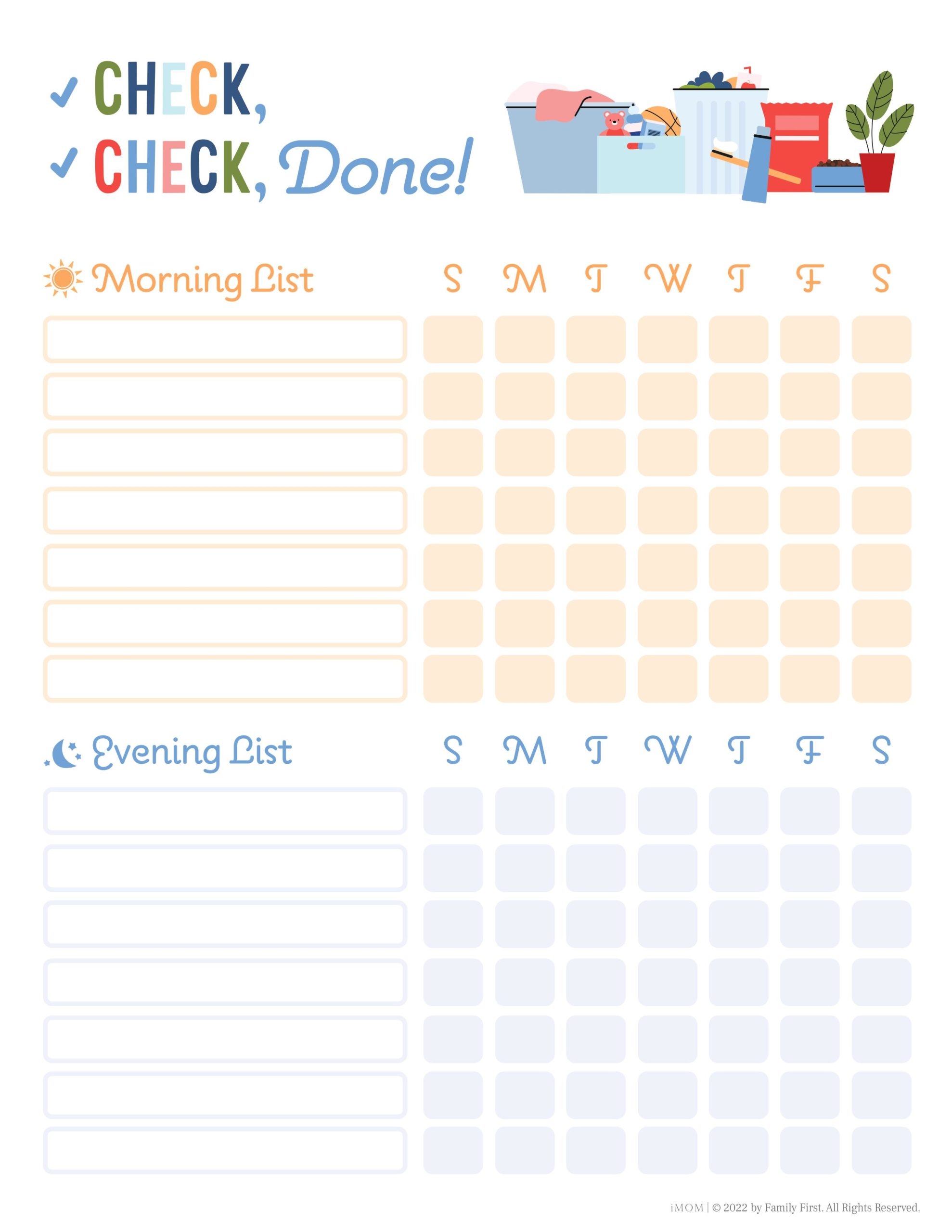 Check Check Done Checklist For Kids Printable Template Check Check Done Checklist For Kids Printable Template
