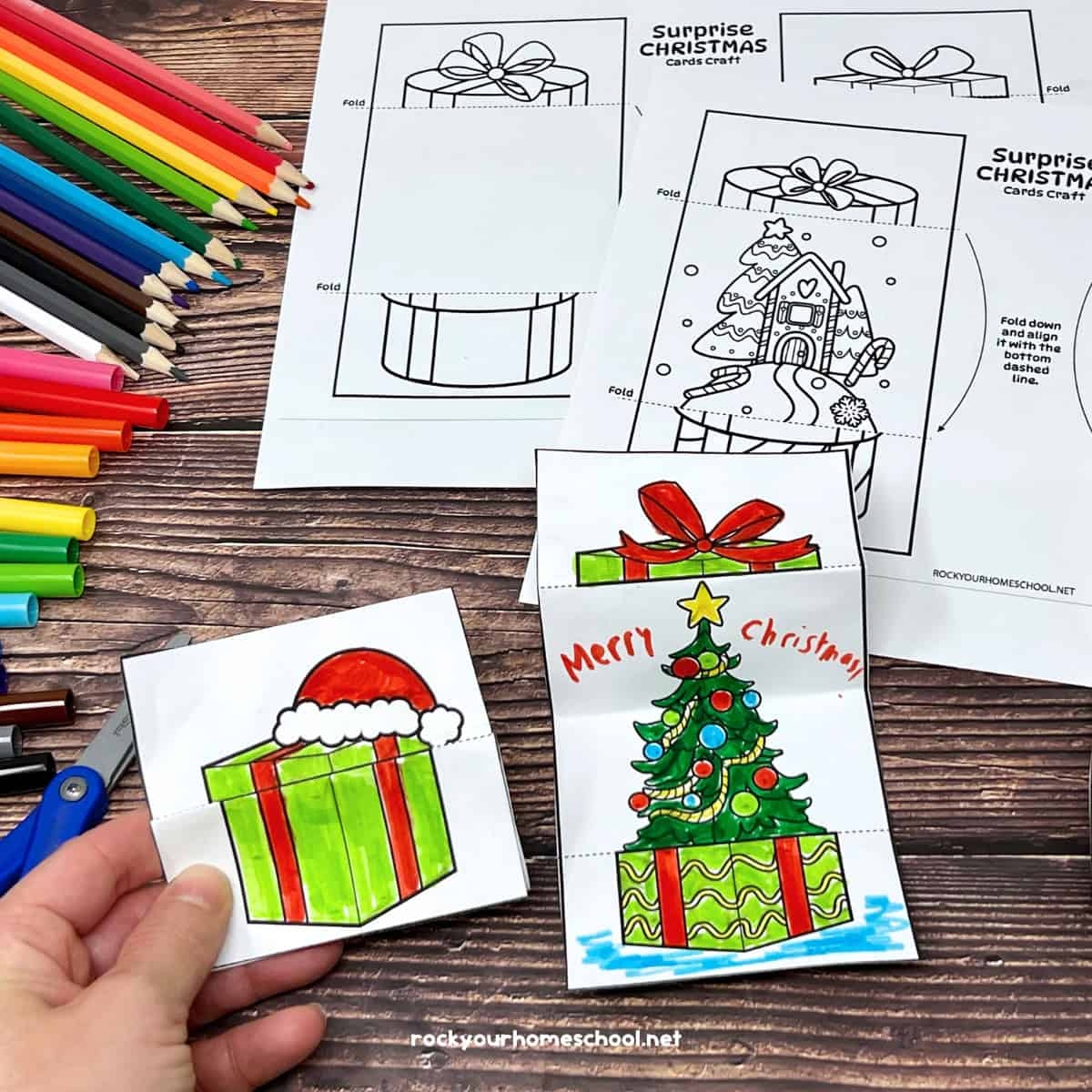 Christmas Cards For Kids To Color For Fun Surprises 12 Free 