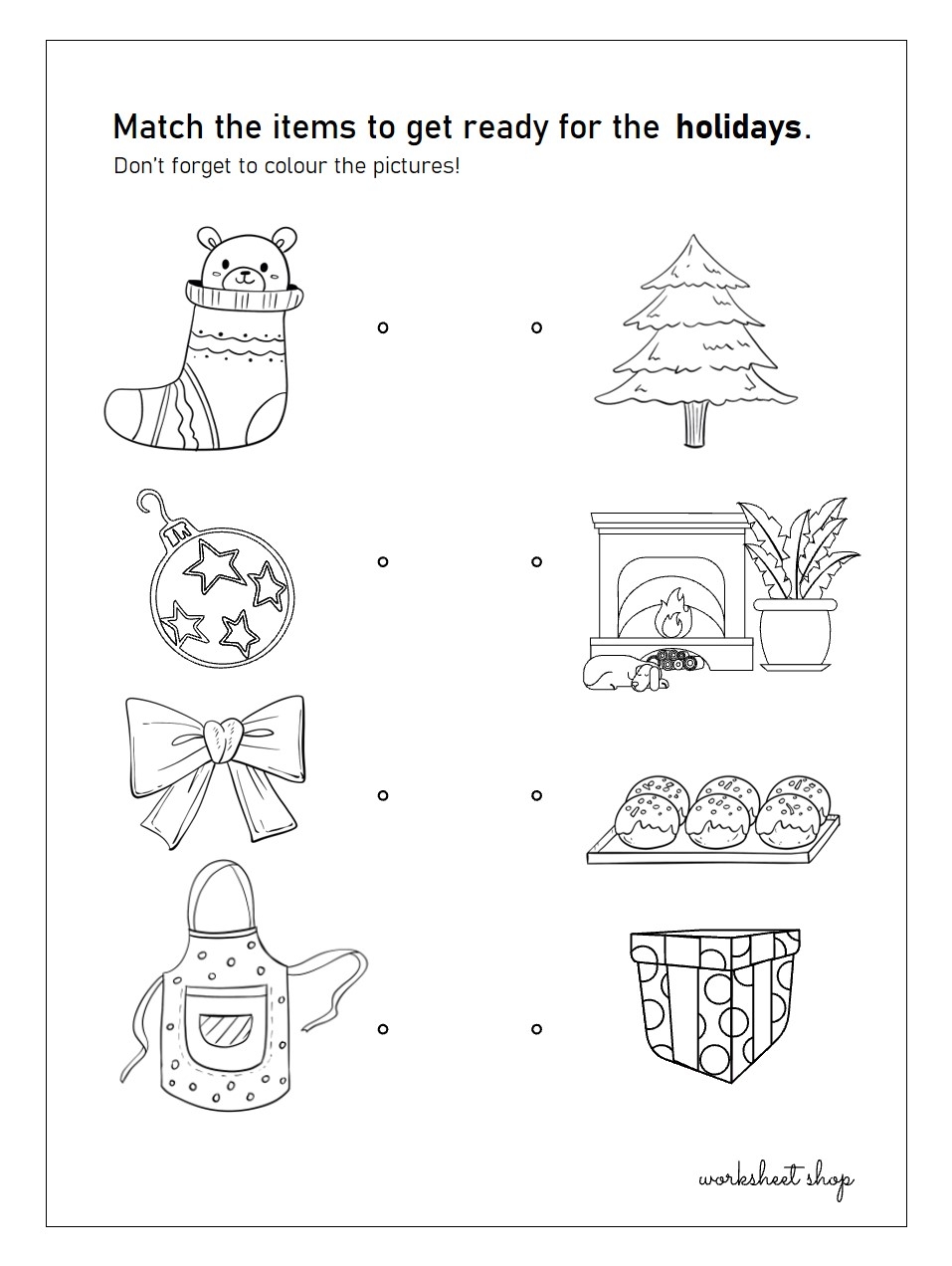 Christmas Matching Worksheet Shop Christmas Matching Worksheet Shop