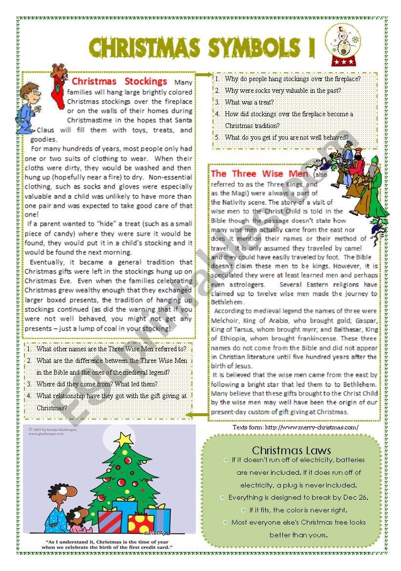 Christmas Symbols I ESL Worksheet By Mmargalef Christmas Symbols I ESL Worksheet By Mmargalef