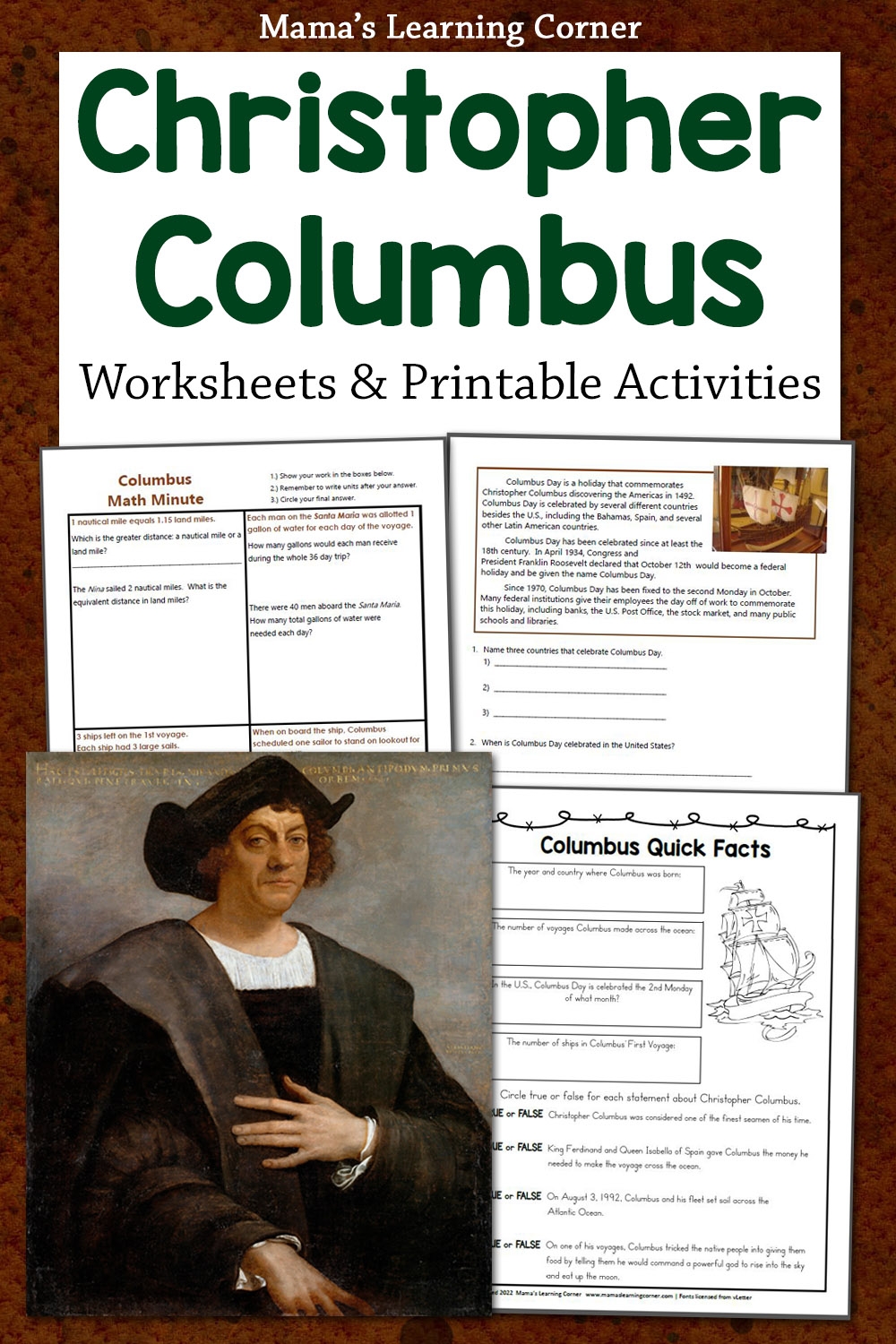 Christopher Columbus Worksheet Packet Mamas Learning Corner Christopher Columbus Worksheet Packet Mamas Learning Corner