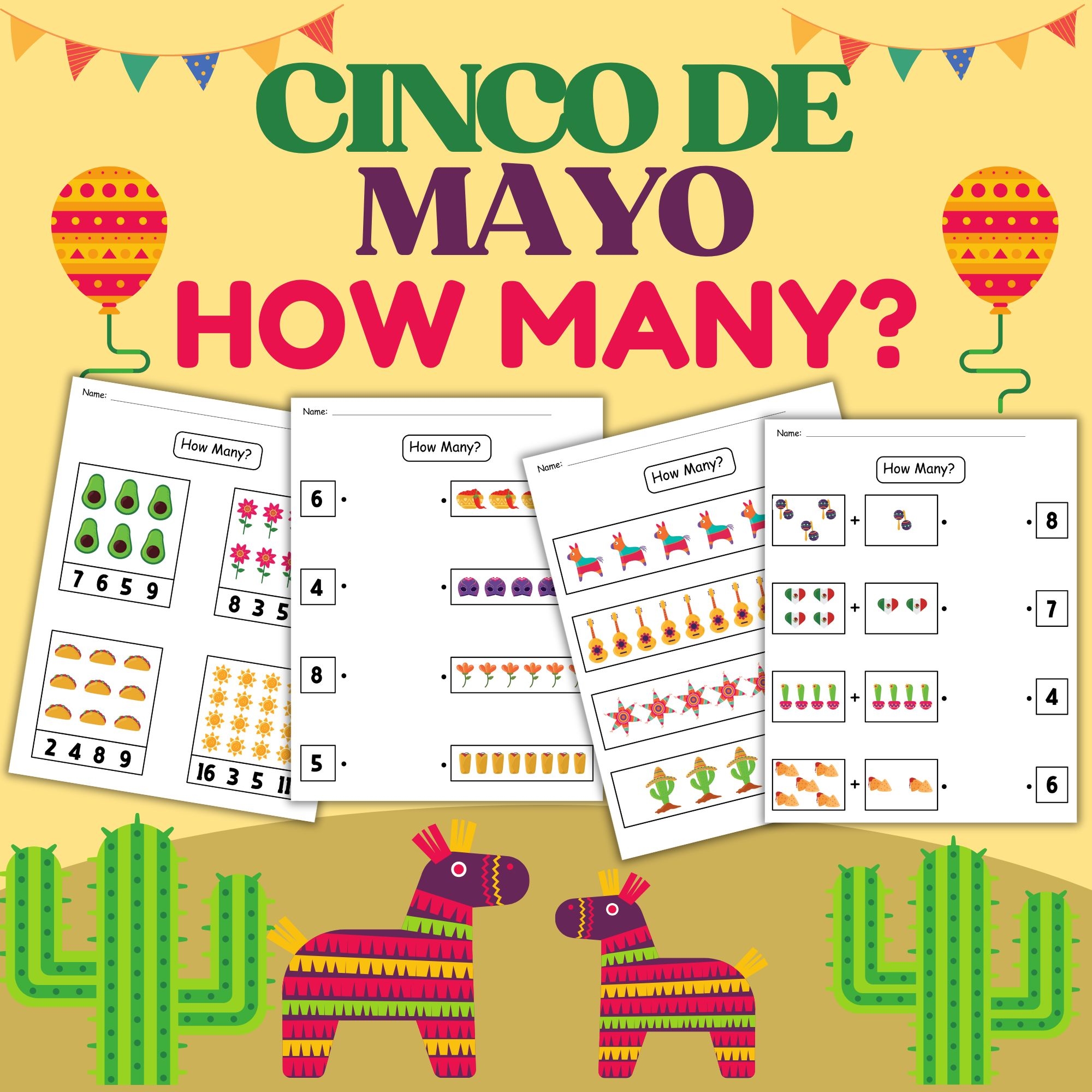 Cinco De Mayo How Many Math Worksheets Activity For Kids Mexican Themed Printable Counting Made By Teachers Cinco De Mayo How Many Math Worksheets Activity For Kids Mexican Themed Printable Counting Made By Teachers