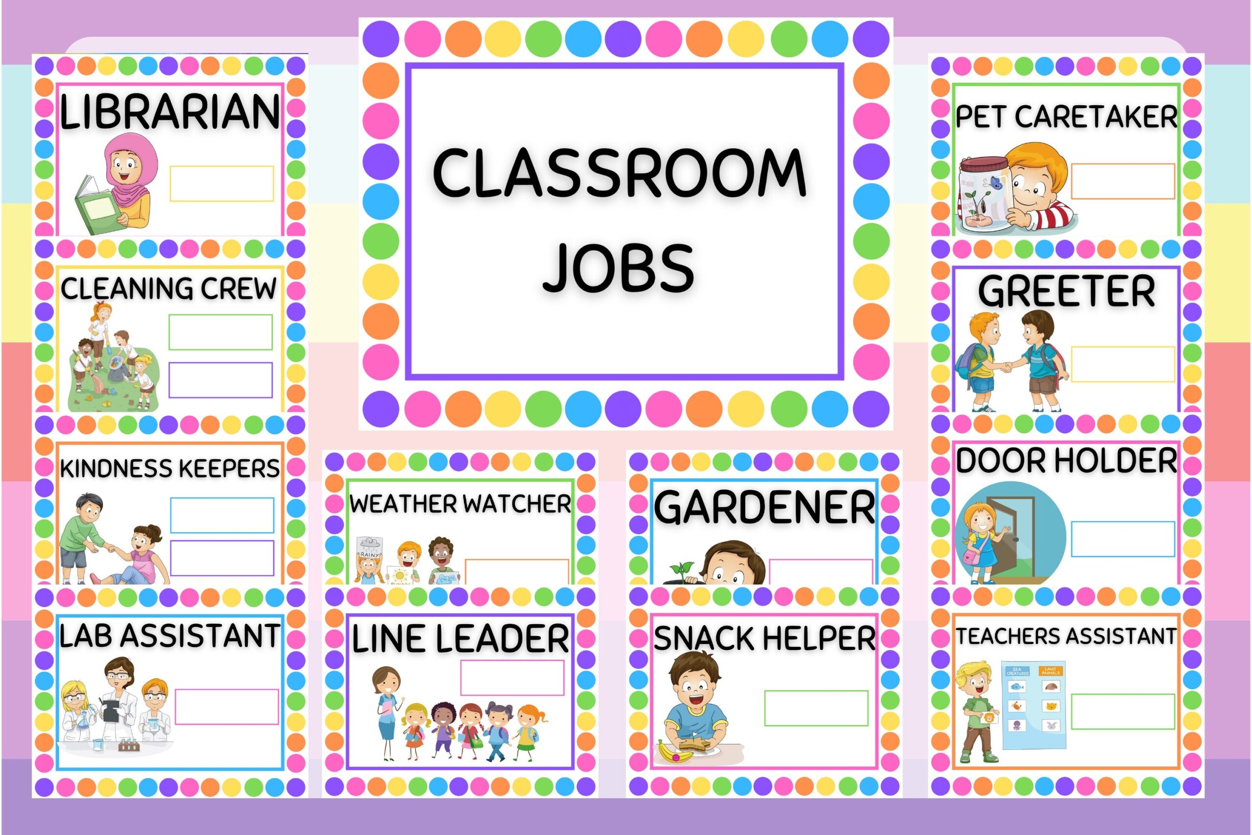 Classroom Job Chart For Your Home Daycare Childcare Preschool Or Worksheets Library