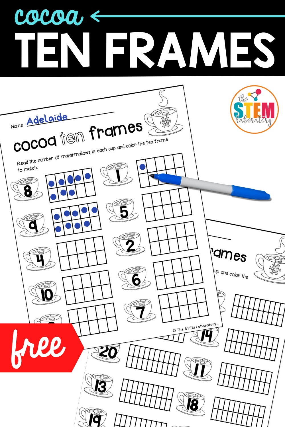 Cocoa Ten Frames The Stem Laboratory Cocoa Ten Frames The Stem Laboratory
