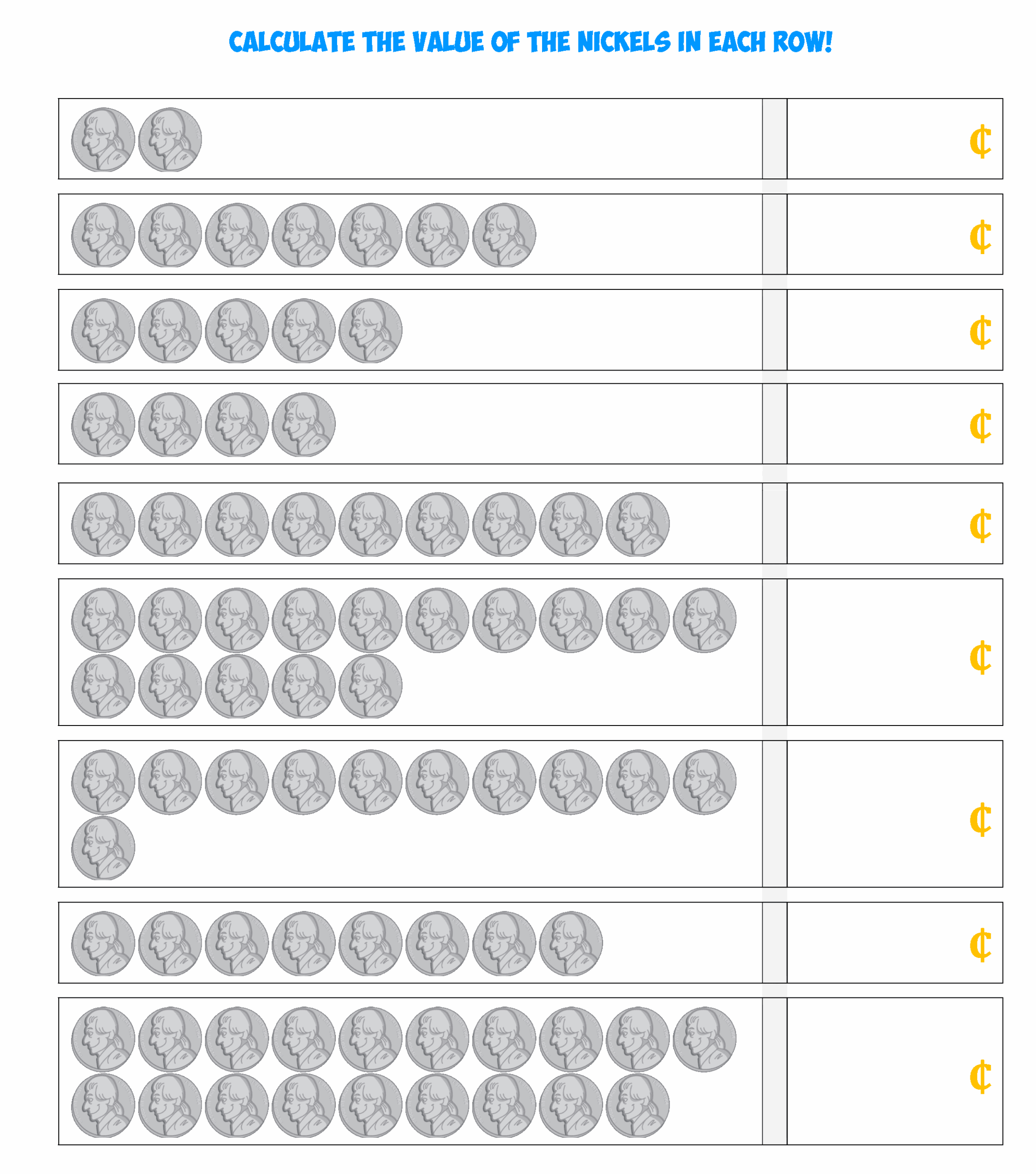 Coin Value Sheet Nickels Mr R s World Of Math Worksheets Library Coin Value Sheet Nickels Mr R s World Of Math Worksheets Library