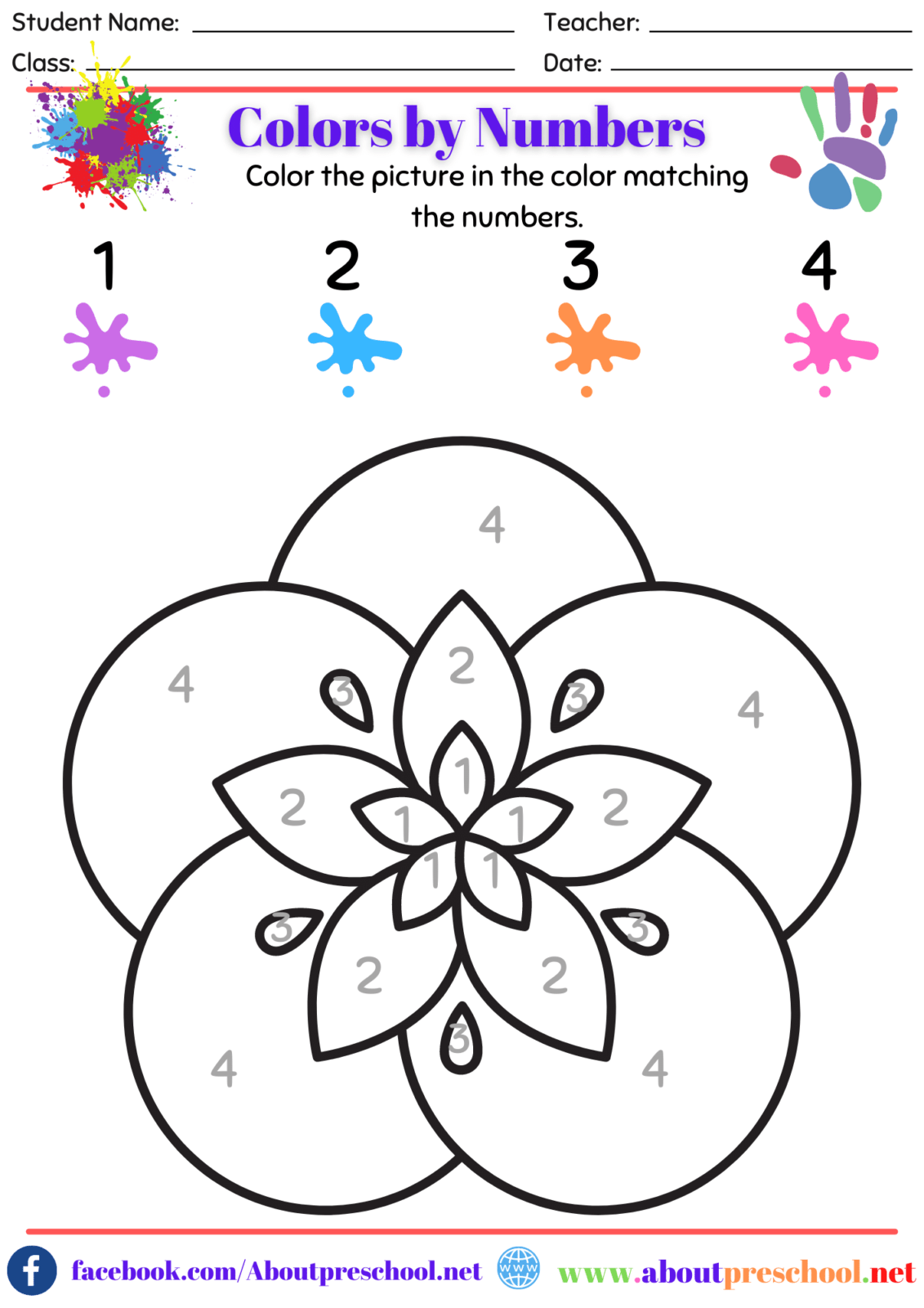 Color By Number Free Printables Archives About Preschool