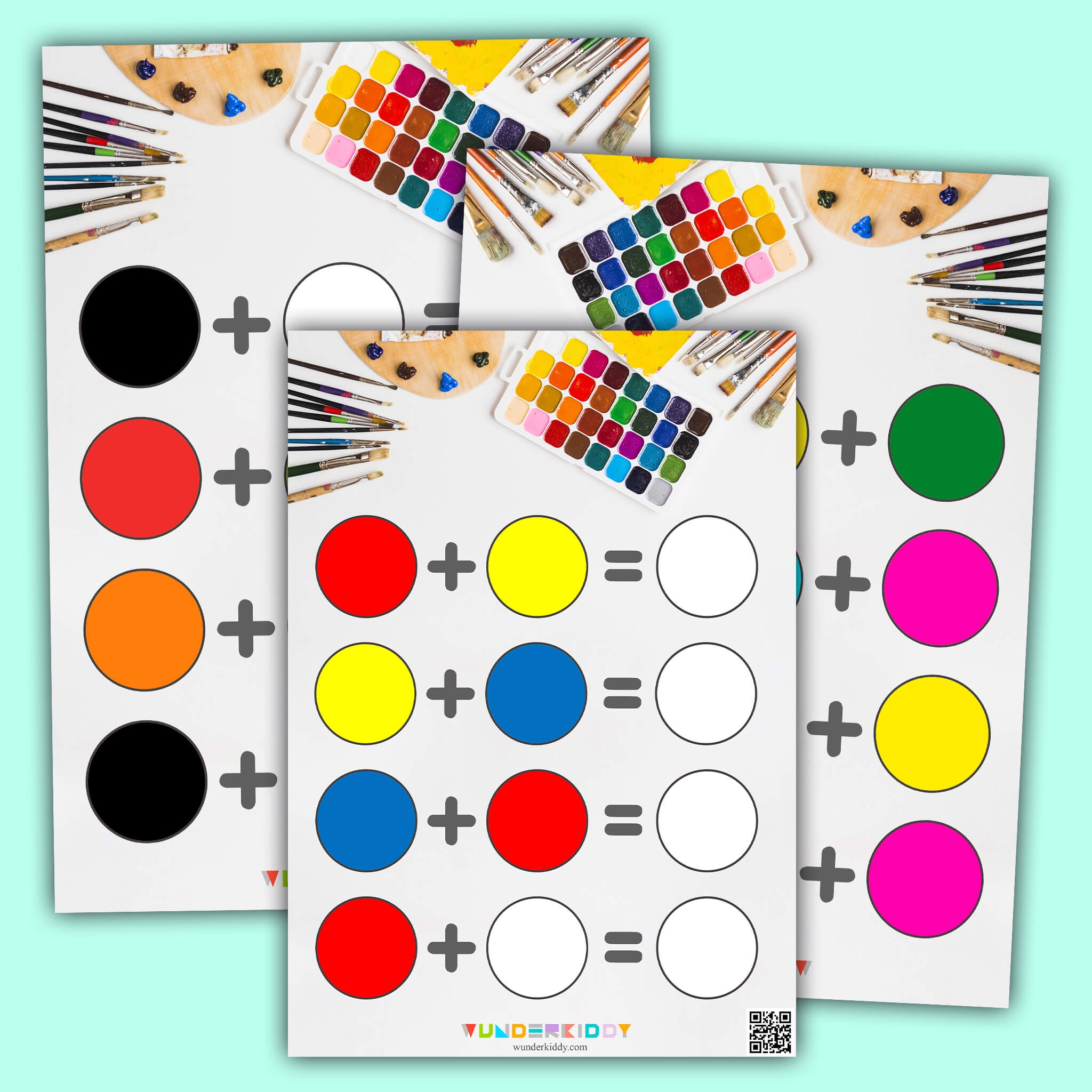 Color Mixing Worksheet Printable For Kindergarten