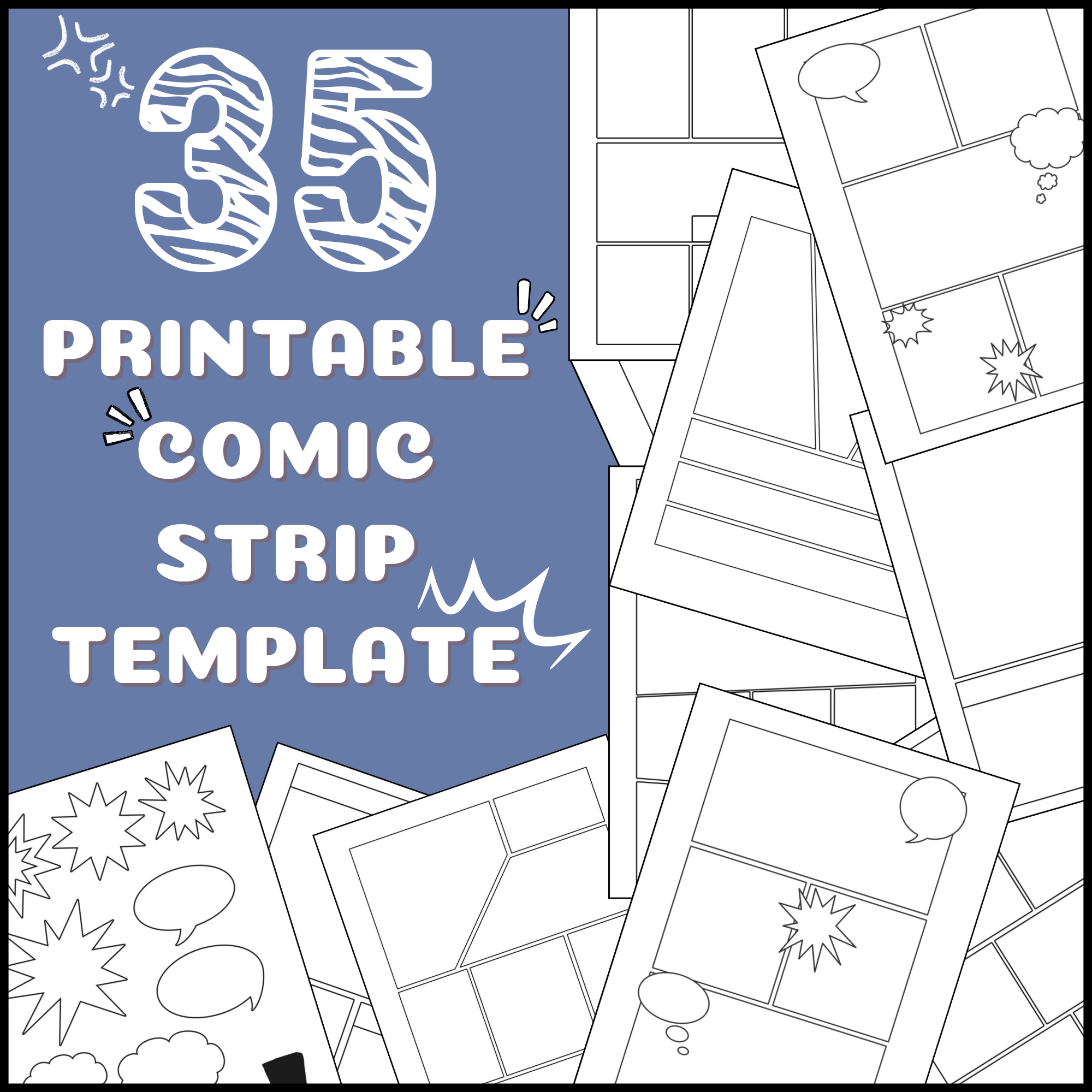 Comic Strip Template Blank Comic Book Paper For Classroom Activities