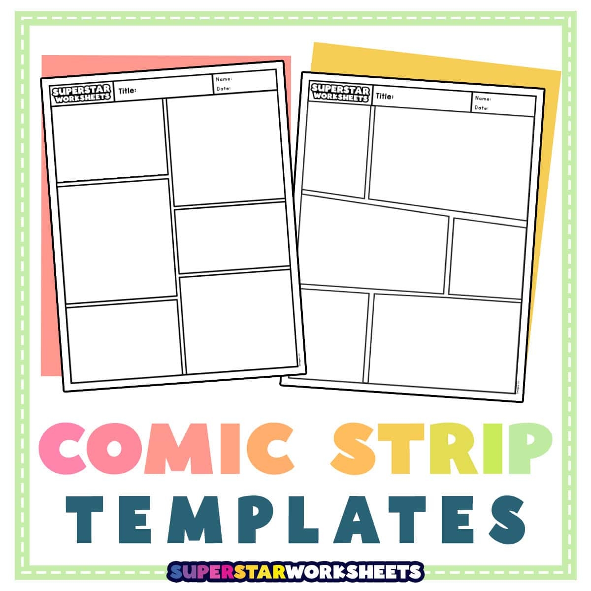 Comic Strip Template Superstar Worksheets