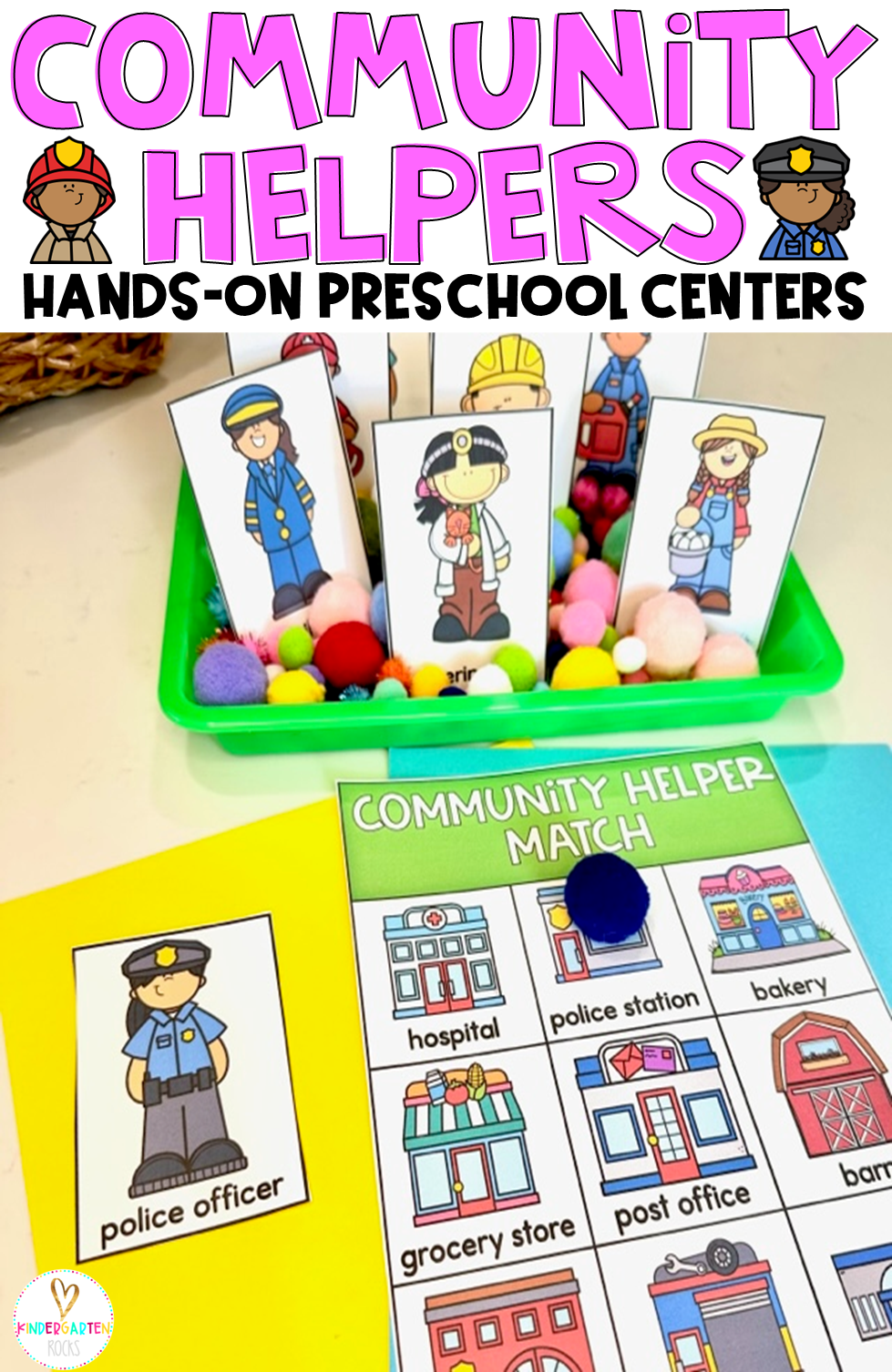 Community Helpers Printables And Centers For Preschool Kindergarten Rocks Resources