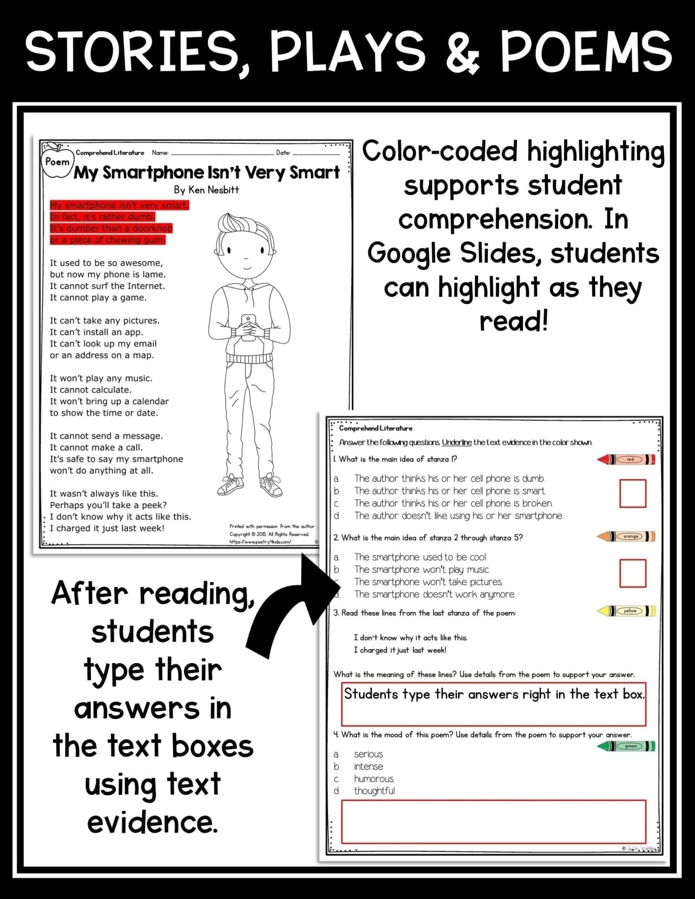 Comprehend Literature Reading Fiction Passages Questions 2nd 3rd Grade Worksheet Comprehend Literature Reading Fiction Passages Questions 2nd 3rd Grade Worksheet