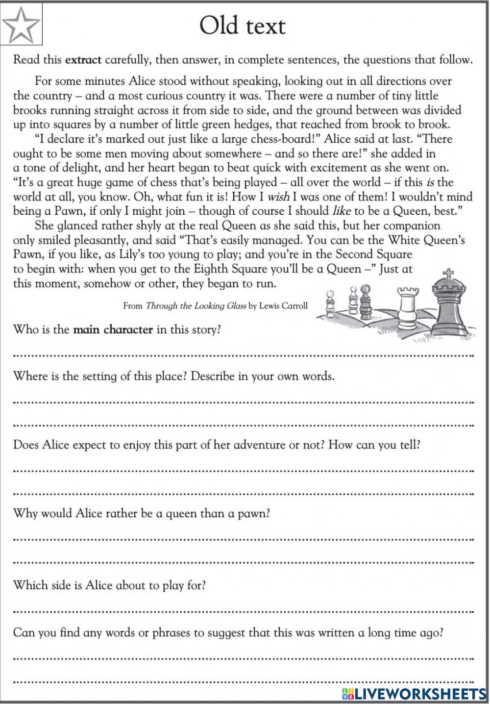 Comprehension Grade 4 Interactive Worksheet Live Worksheets Worksheets Library