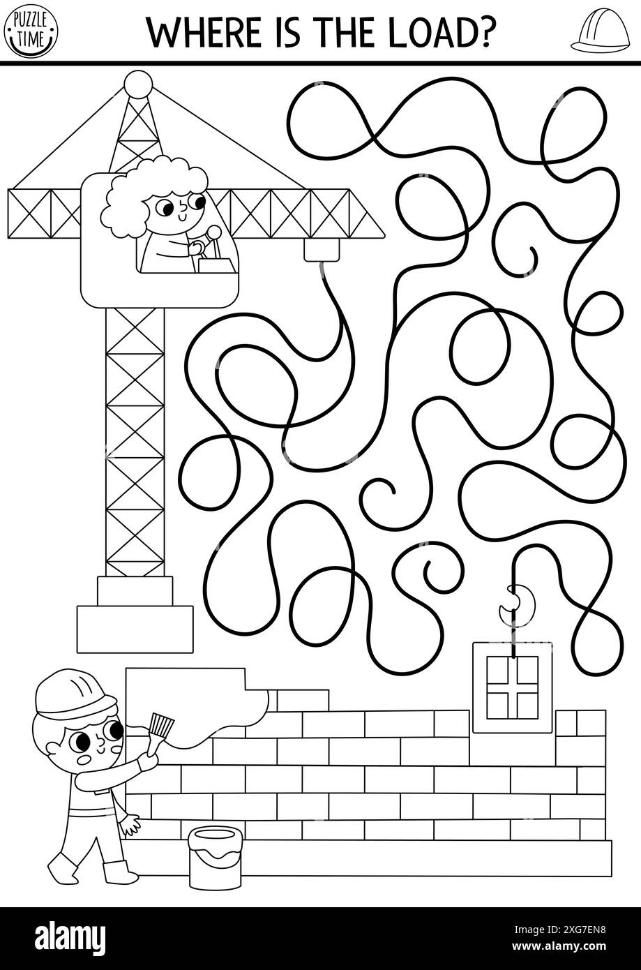 Construction Site Black And White Maze For Kids With Lifting Crane Putting Down Window Builder Building Works Preschool Printable Activity Labyrint Stock Vector Image U0026 Art Alamy Construction Site Black And White Maze For Kids With Lifting Crane Putting Down Window Builder Building Works Preschool Printable Activity Labyrint Stock Vector Image U0026 Art Alamy