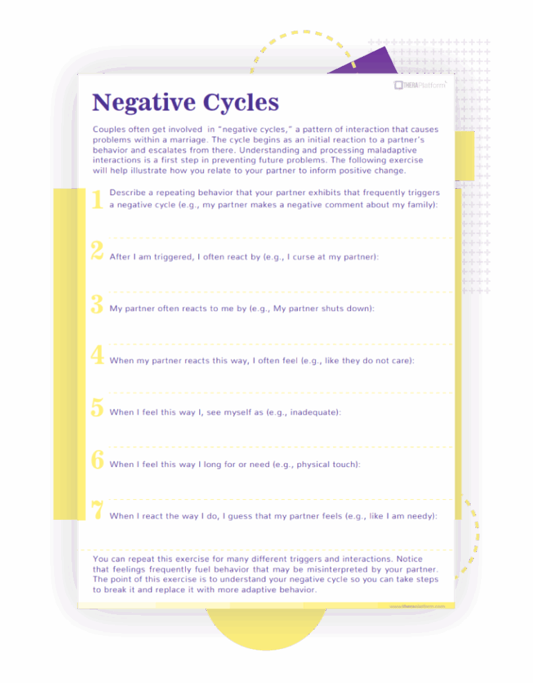Couples Therapy Worksheets