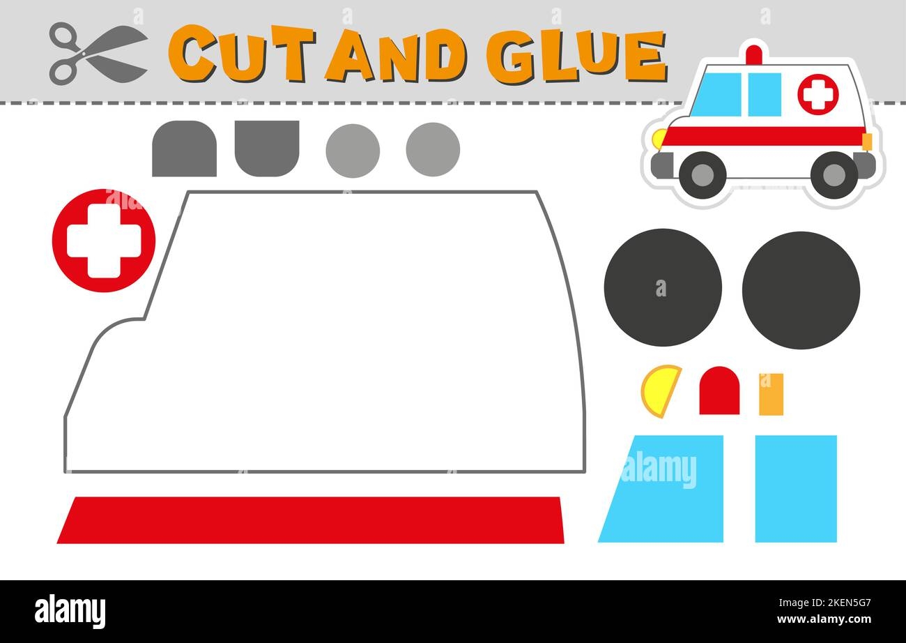 Cut And Glue Ambulance Car Vector Illustration Of School Bus Paper Game For Children Activity And Education Simple Level Stock Vector Image U0026 Art Alamy Cut And Glue Ambulance Car Vector Illustration Of School Bus Paper Game For Children Activity And Education Simple Level Stock Vector Image U0026 Art Alamy
