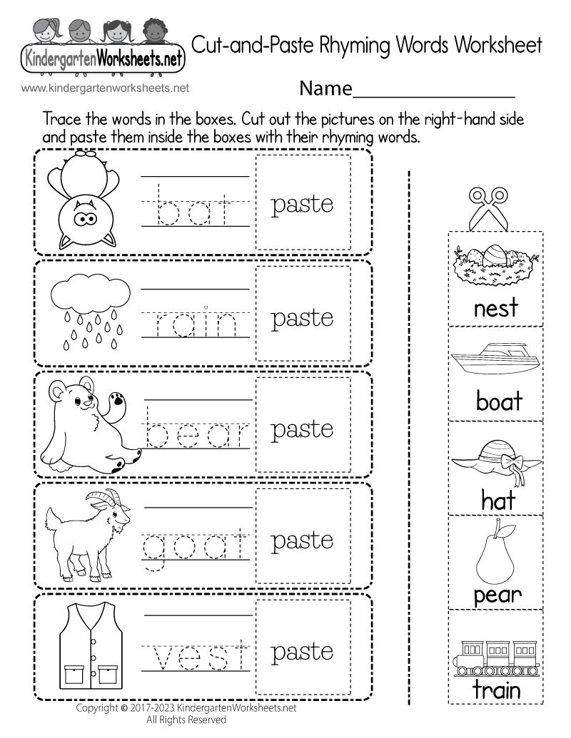 Cut and Paste Rhyming Words Worksheet Free Printable Digital U0026 PDF Cut and Paste Rhyming Words Worksheet Free Printable Digital U0026 PDF