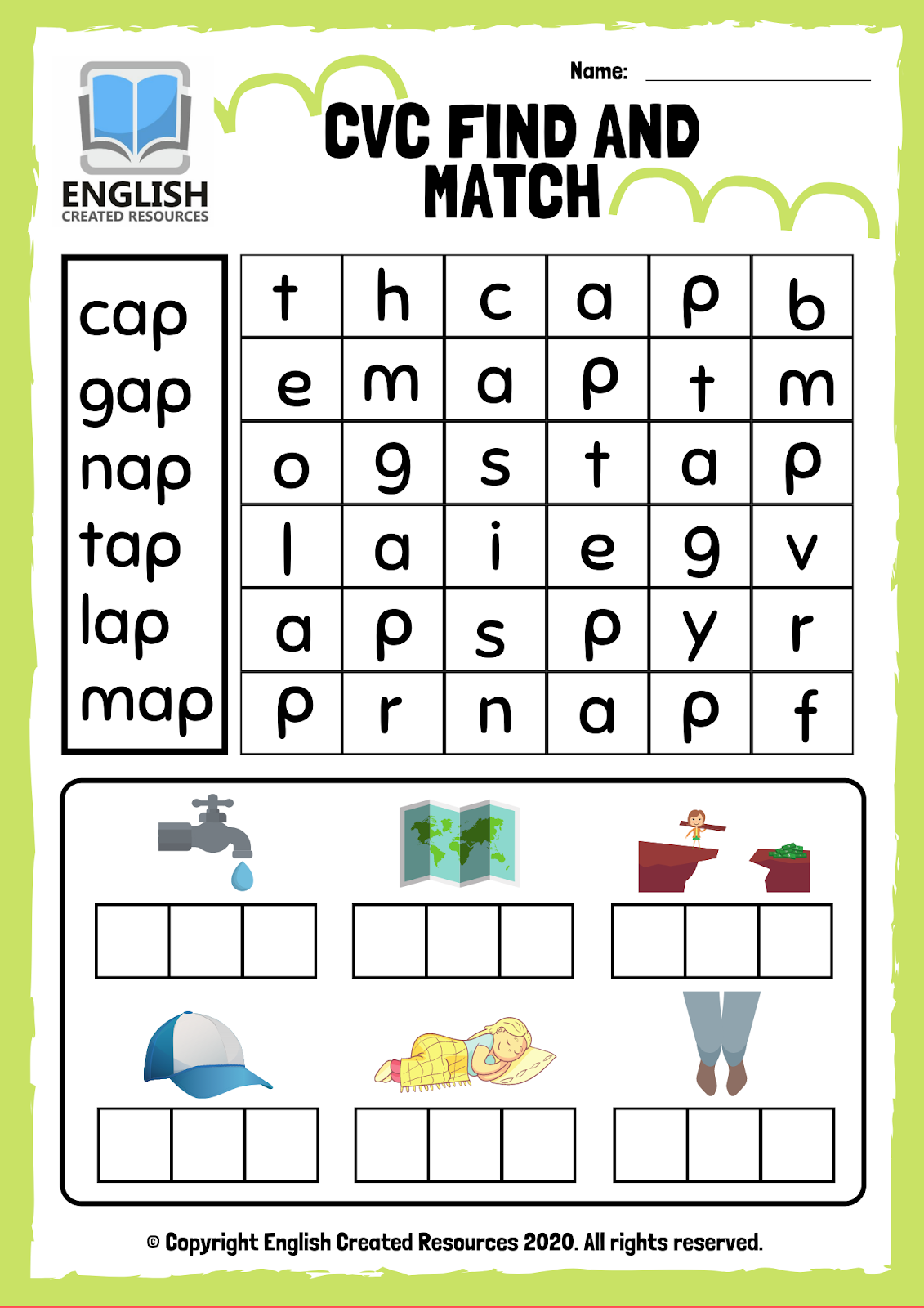 CVC Words Find And Match Worksheets English Created Resources CVC Words Find And Match Worksheets English Created Resources