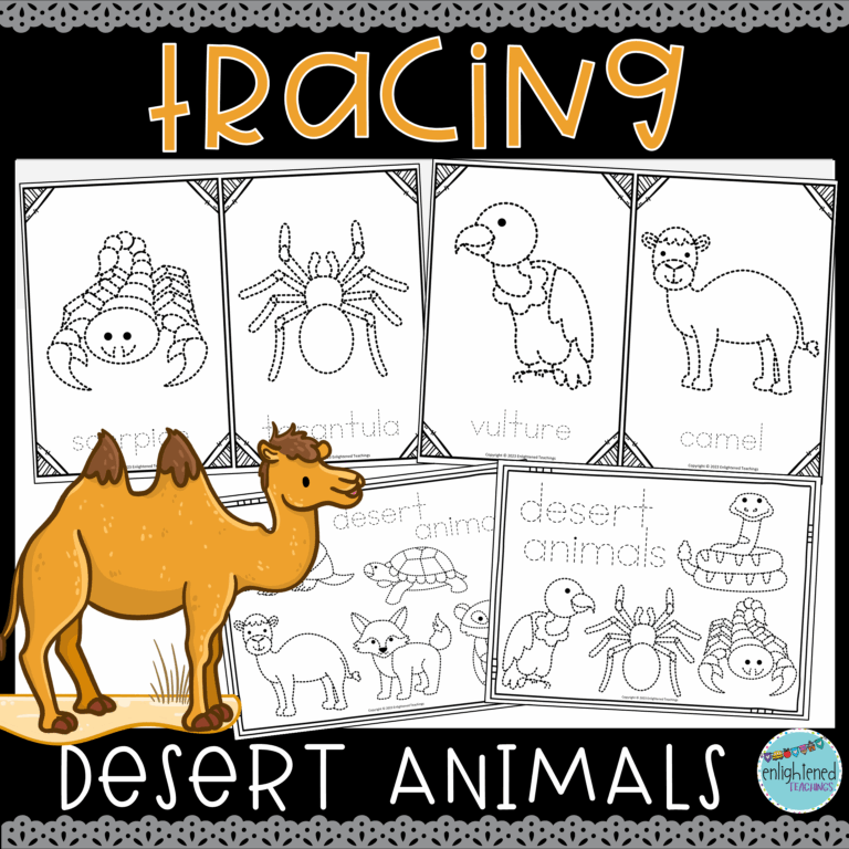 Desert Animals Tracing Worksheets Fine Motor Activity Tracing U0026 Prewriting Made By Teachers