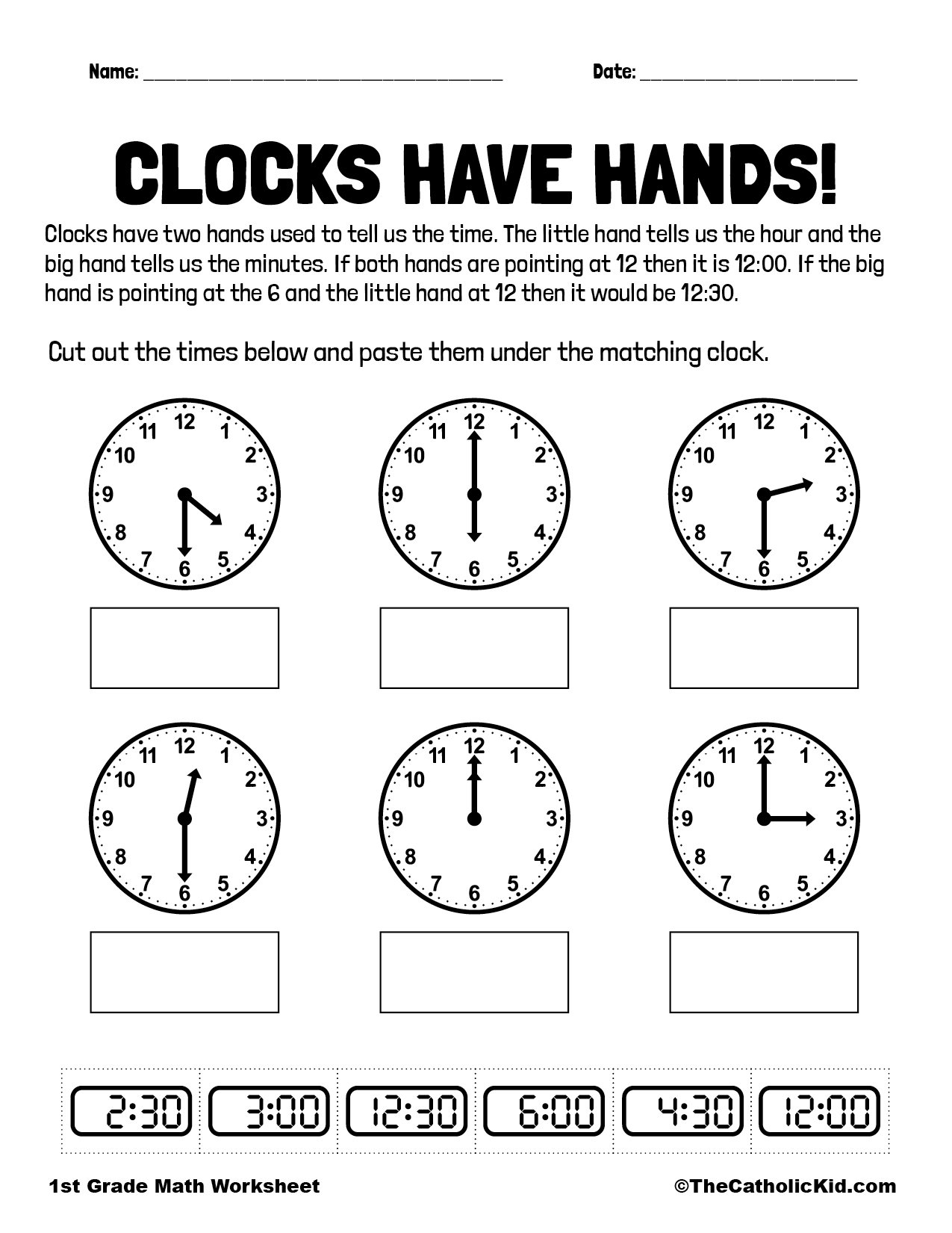 Free Printable Clock Worksheets Grade 1 Free Printable Clock Worksheets Grade 1