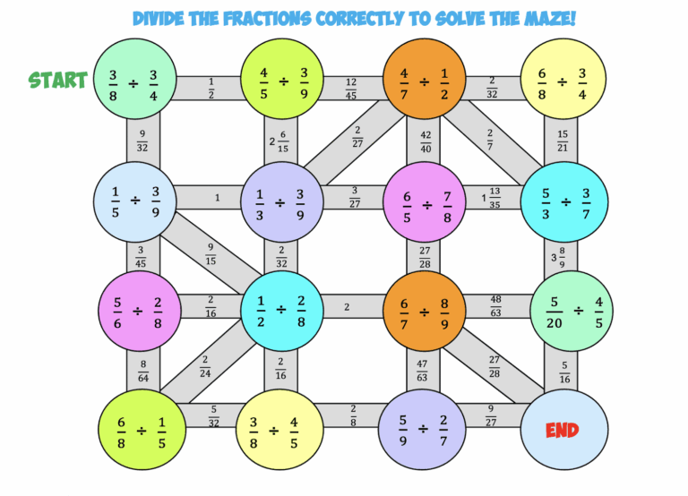 Dividing Fractions Maze 1 Mr R s World Of Math