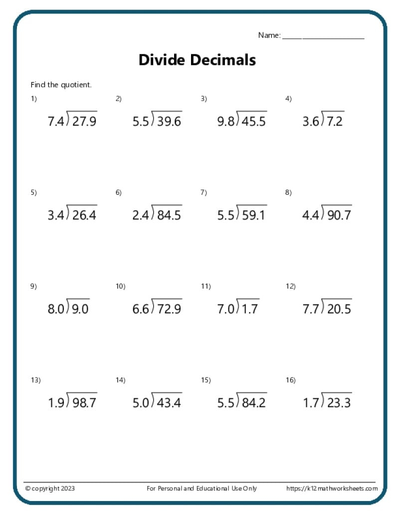 Free Printable Decimals Worksheets Grade 5 Free Printable Decimals Worksheets Grade 5