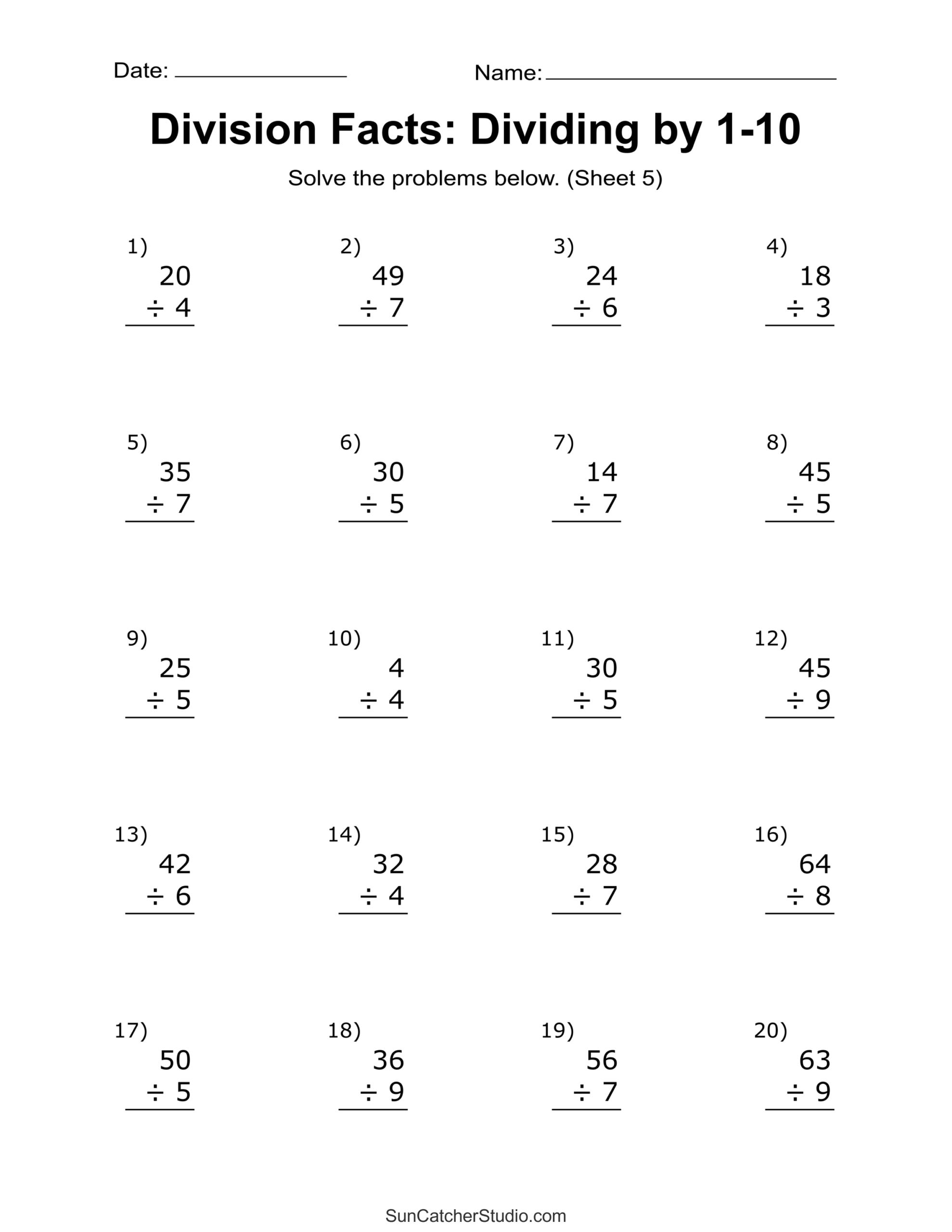 Division Worksheets U0026 Problems Free Printable Math Drills Free Printables Monograms Design Tools Patterns U0026 DIY Projects Division Worksheets U0026 Problems Free Printable Math Drills Free Printables Monograms Design Tools Patterns U0026 DIY Projects