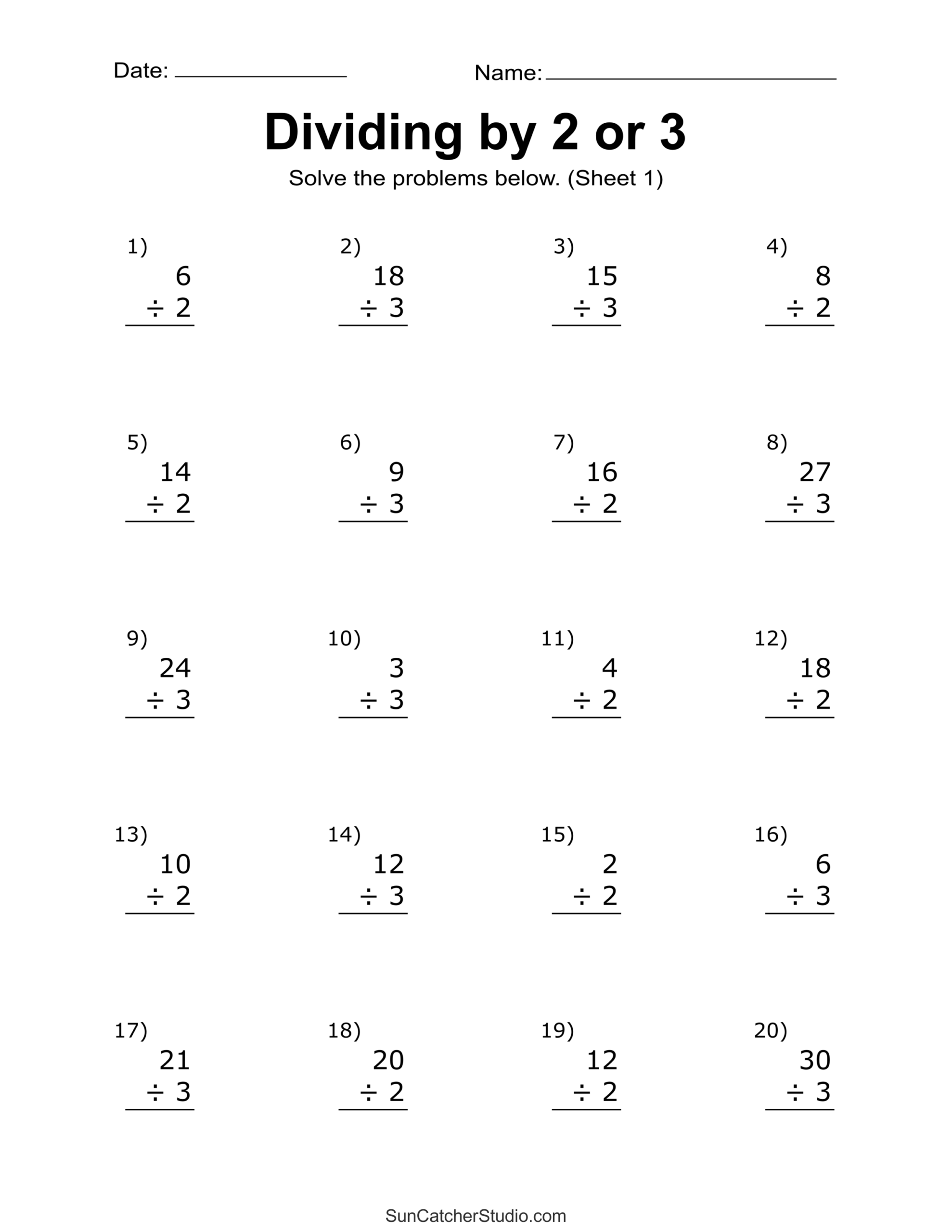 Division Worksheets U0026 Problems Free Printable Math Drills Free 
