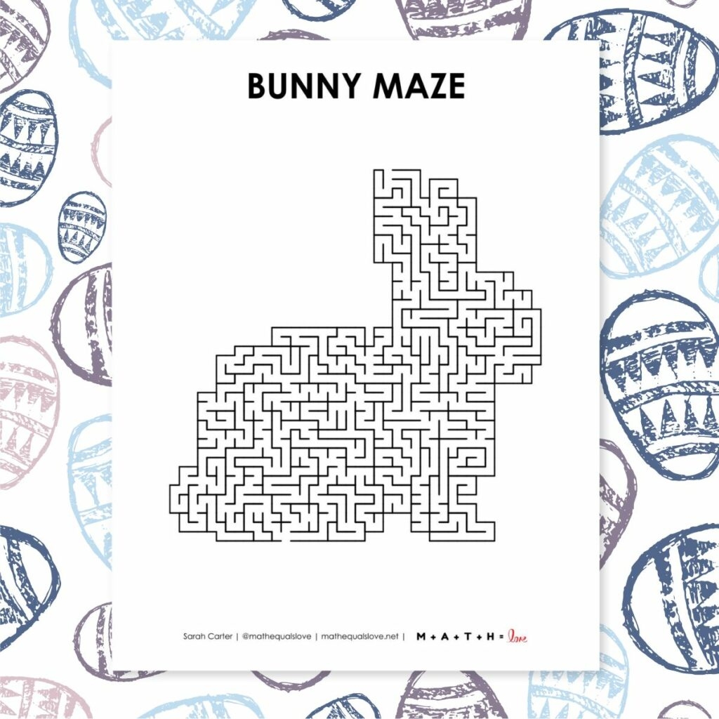Easter Bunny Maze Printable Math U003d Love