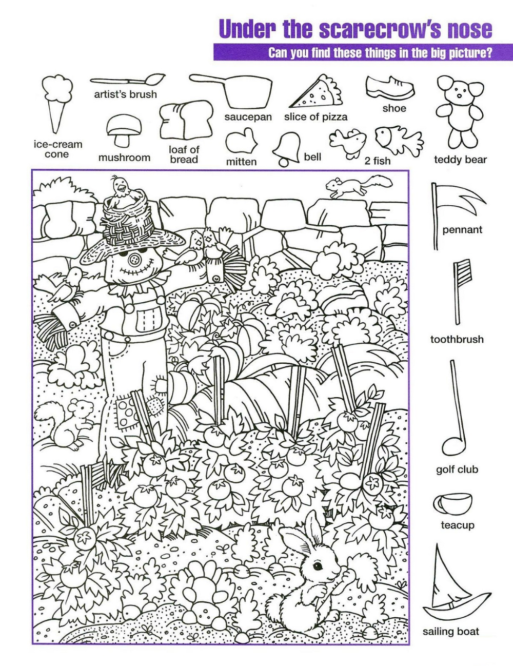 Easy And Hard Hidden Pictures Worksheet Pintable 101 Activity Worksheets Library