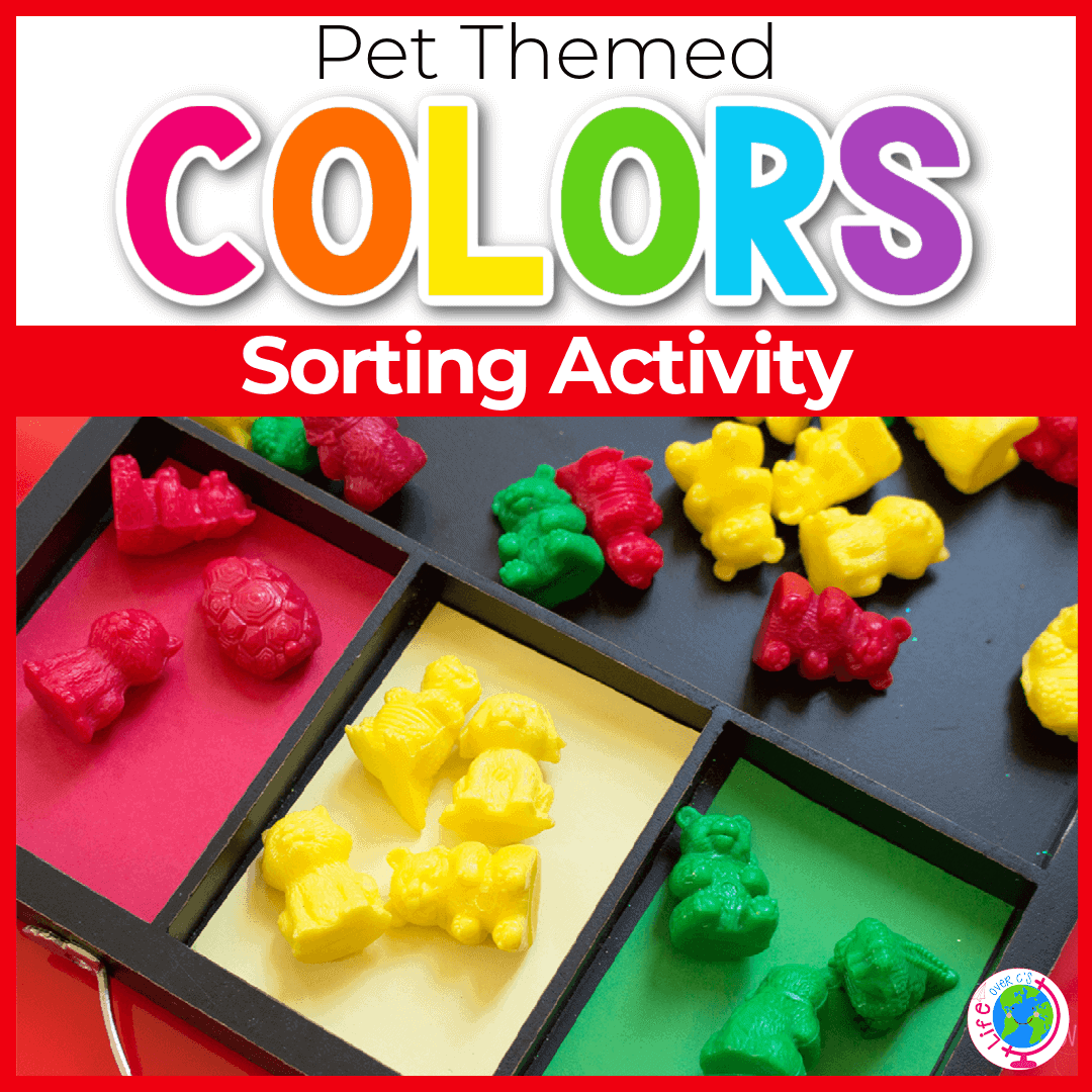 Easy Color Sorting Tray With Animal Counters