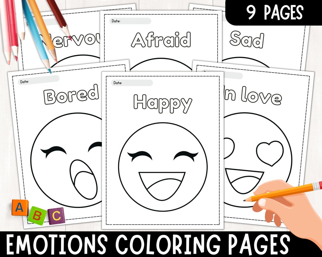 Emotions Coloring Pages For Kids Social Emotional Learning Emotions And Feelings Colouring Sheets Social Skills Instant Download Etsy UK